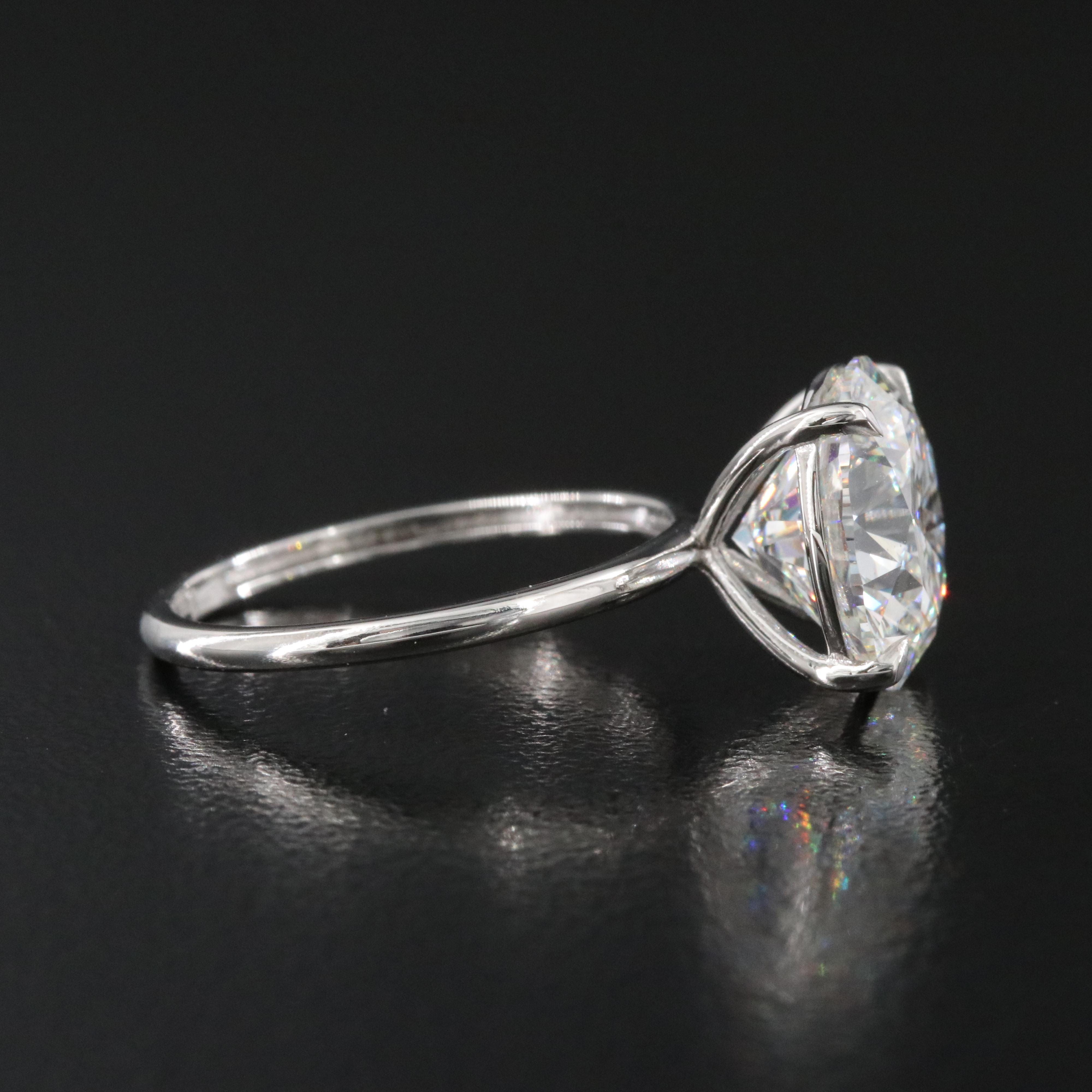 Platinum 5.08 CT Lab Grown Diamond Solitaire Ring with IGI Report