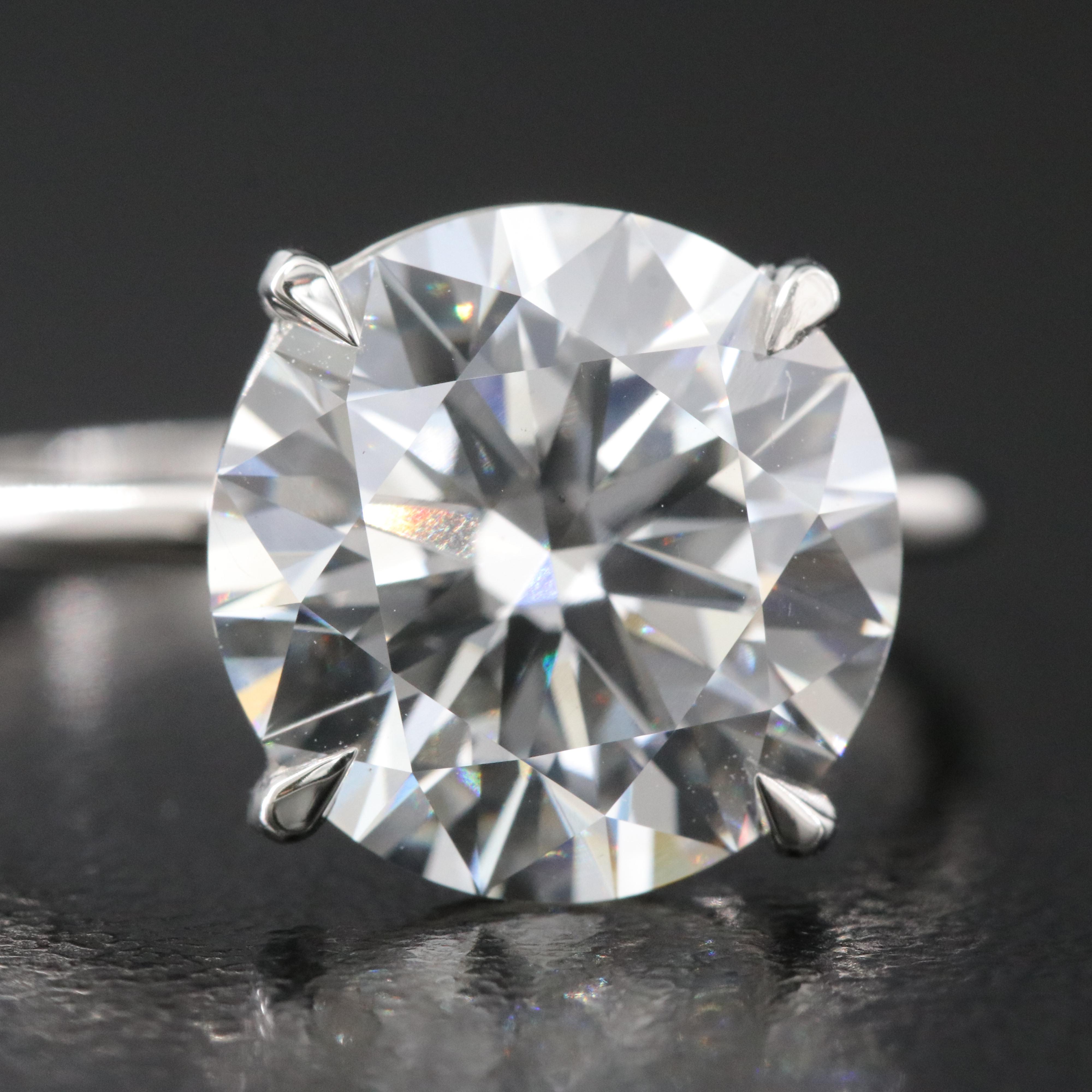 Platinum 5.08 CT Lab Grown Diamond Solitaire Ring with IGI Report