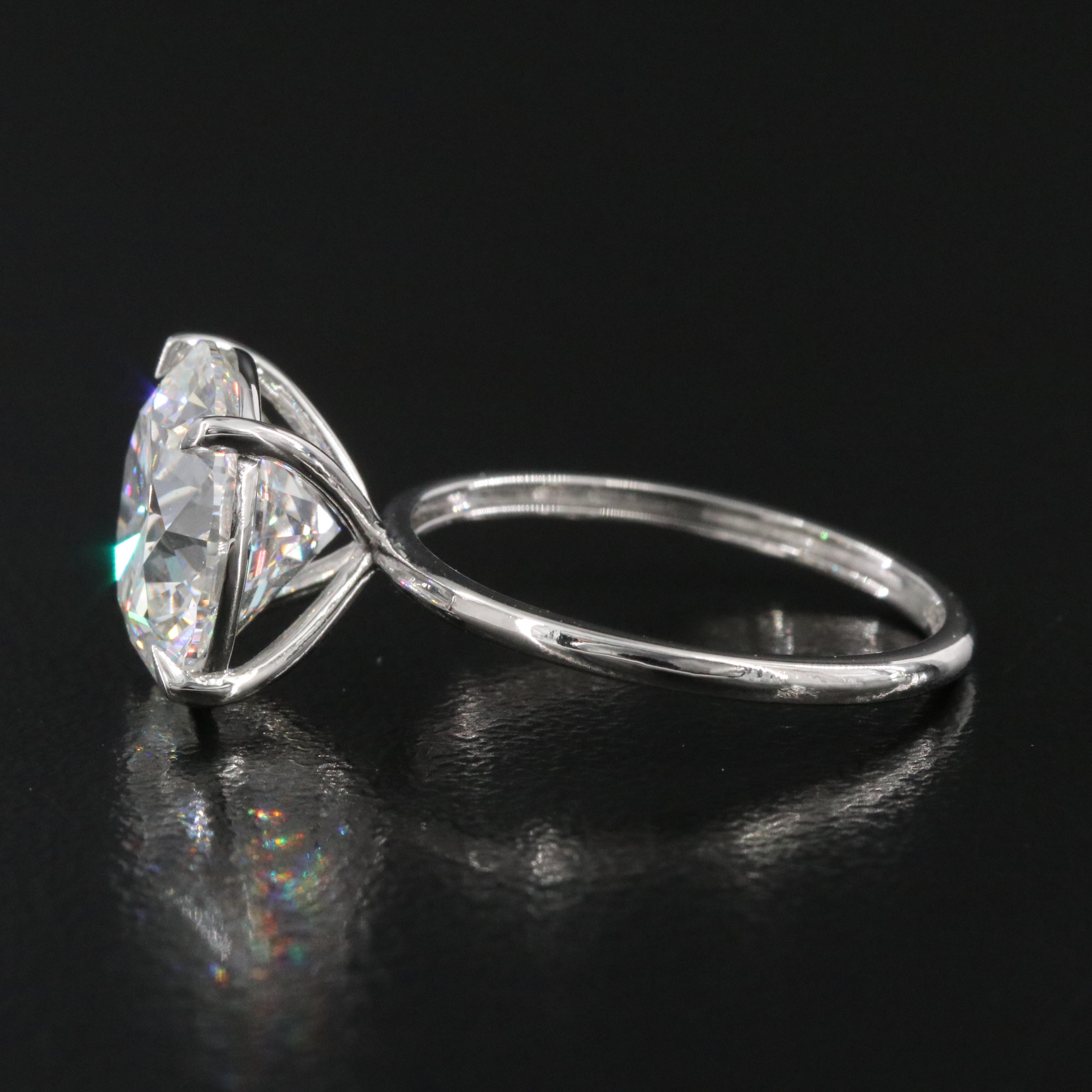 Platinum 5.08 CT Lab Grown Diamond Solitaire Ring with IGI Report