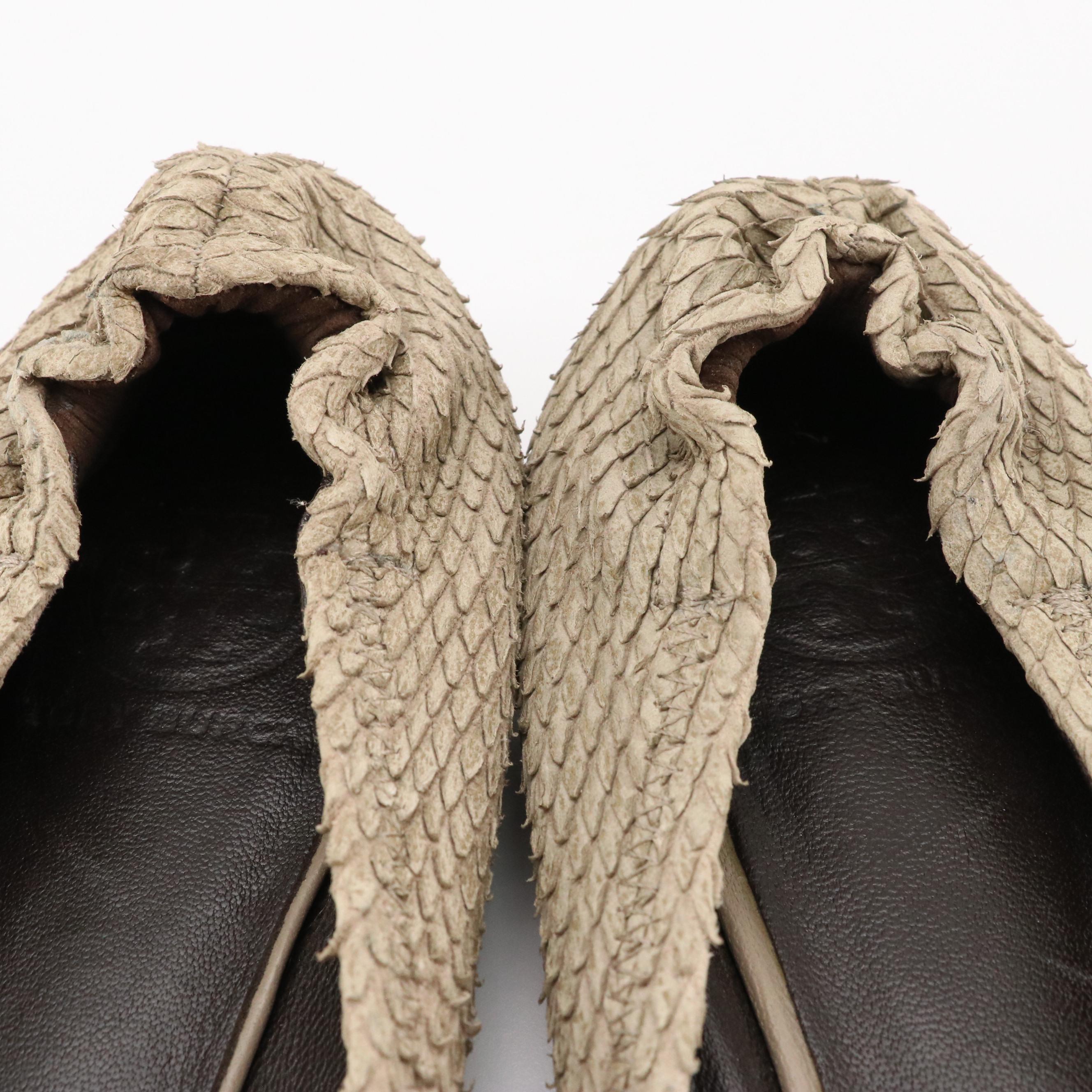 Tory Burch Leather Reva Flats in Snakeskin Design