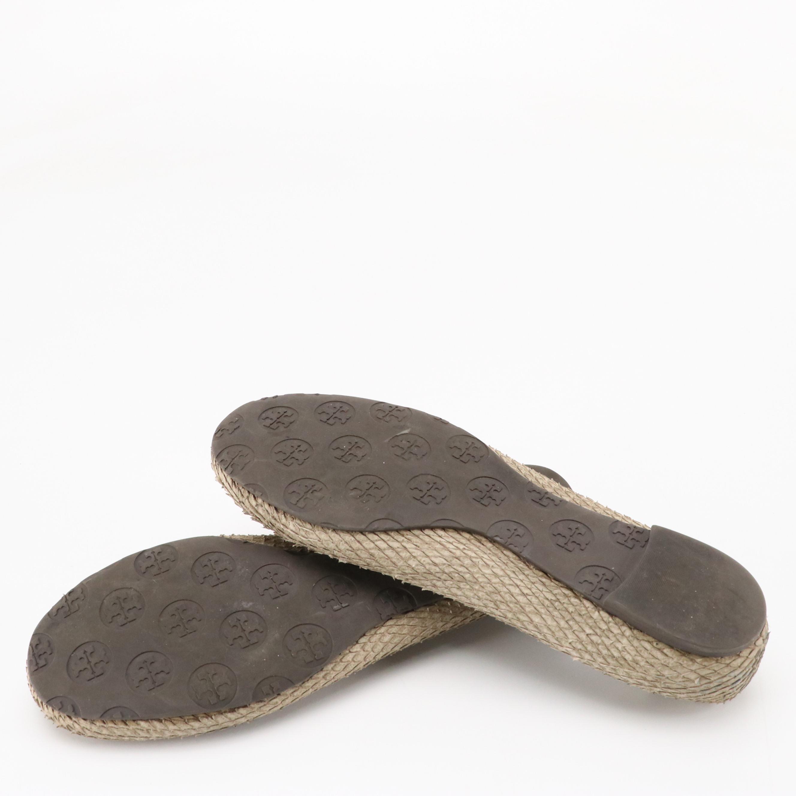 Tory Burch Leather Reva Flats in Snakeskin Design