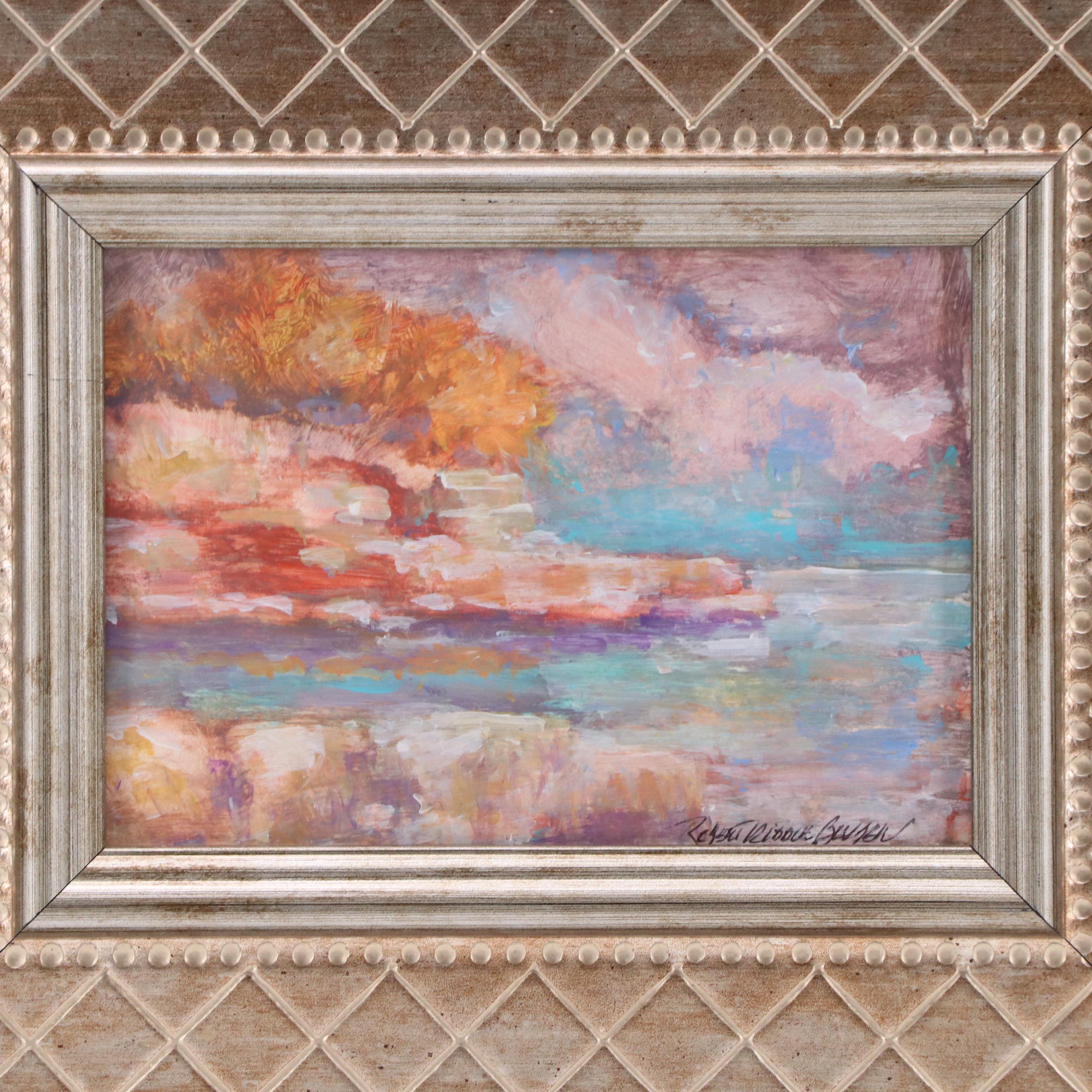 Robert Riddle-Baker Landscape Acrylic Painting "Rocks at the Shore," 2025