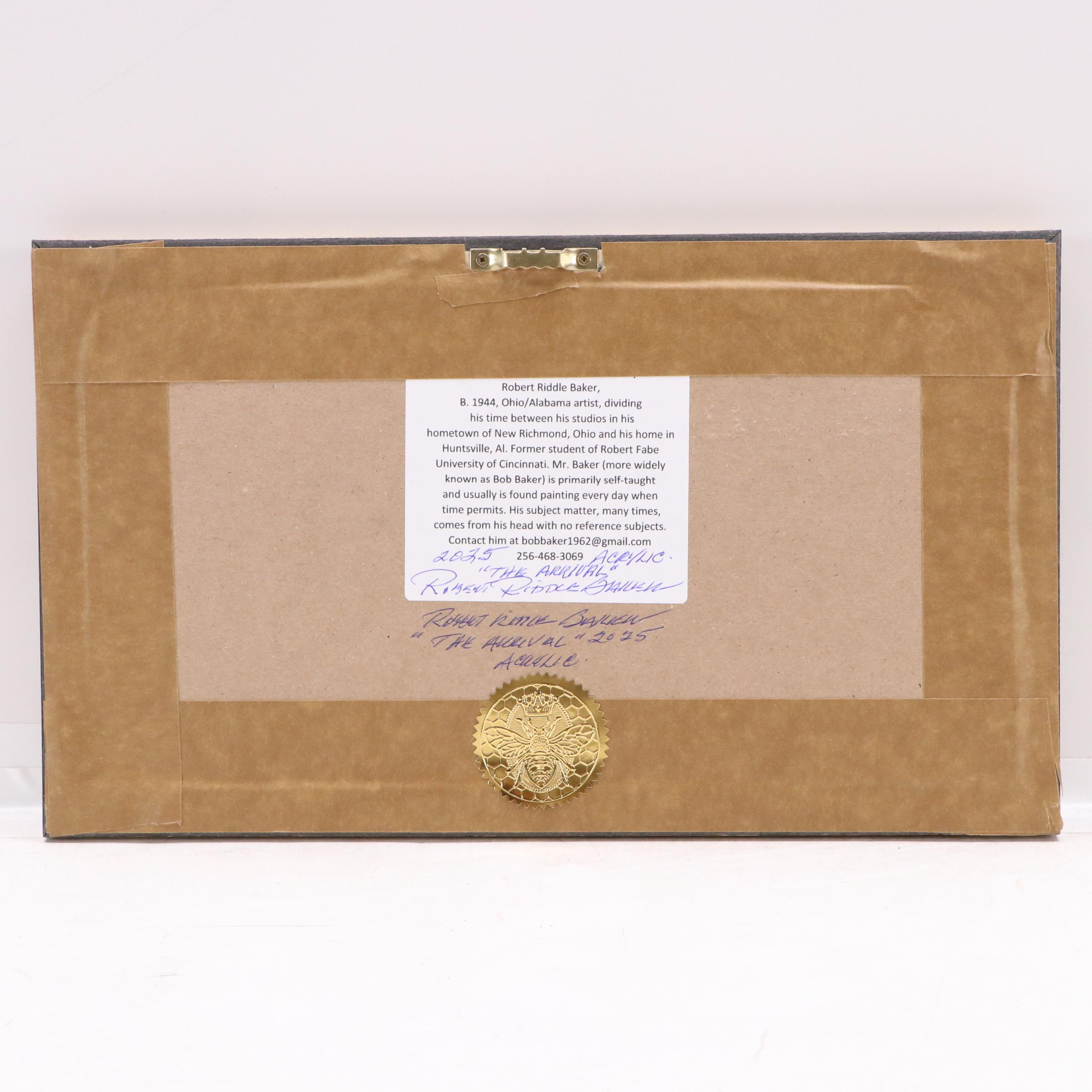 Robert Riddle Baker Landscape Acrylic Painting "The Arrival," 2025