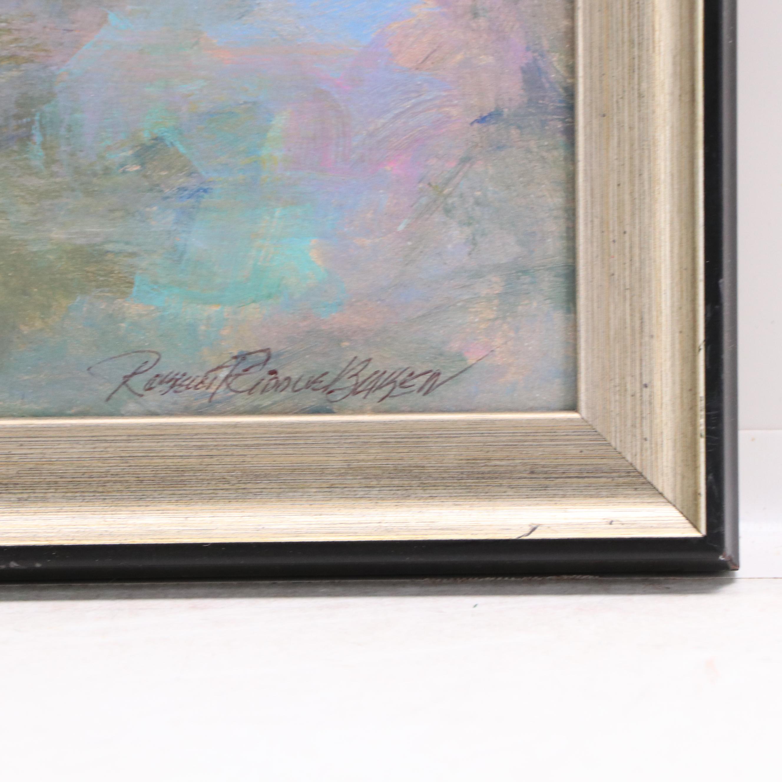 Robert Riddle Baker Landscape Acrylic Painting "Sun Kissed Friends," 2025