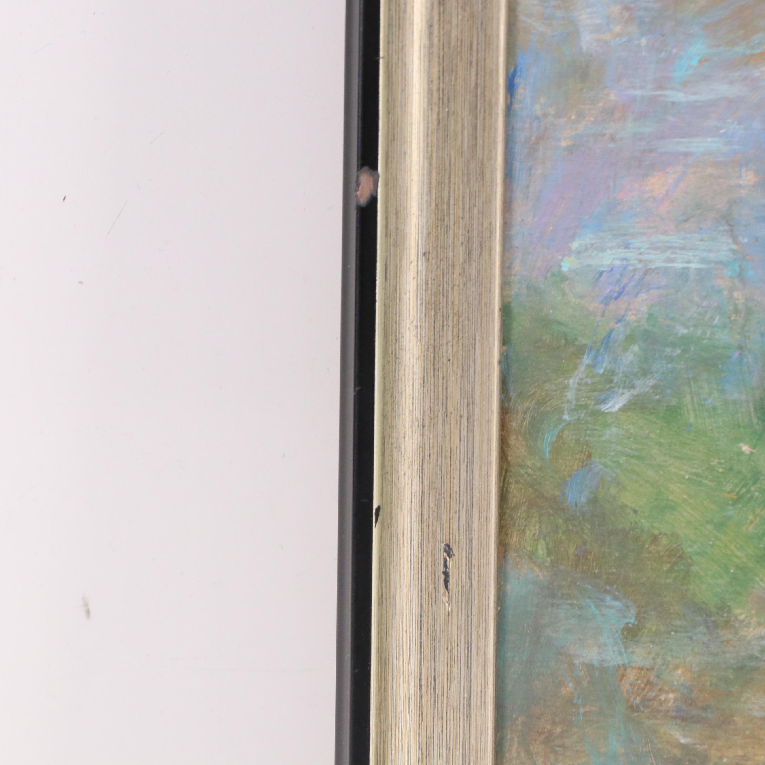 Robert Riddle Baker Landscape Acrylic Painting "Sun Kissed Friends," 2025