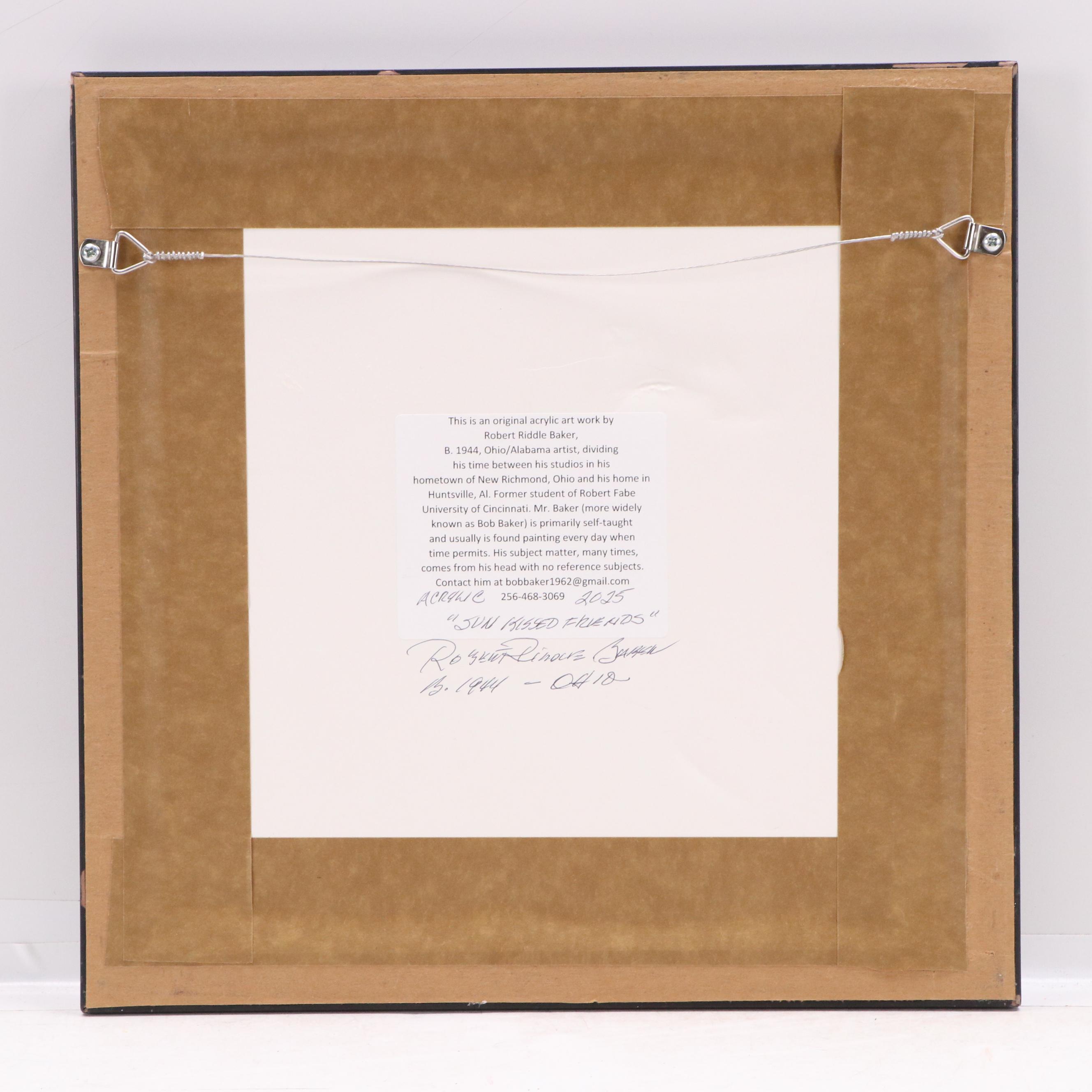 Robert Riddle Baker Landscape Acrylic Painting "Sun Kissed Friends," 2025