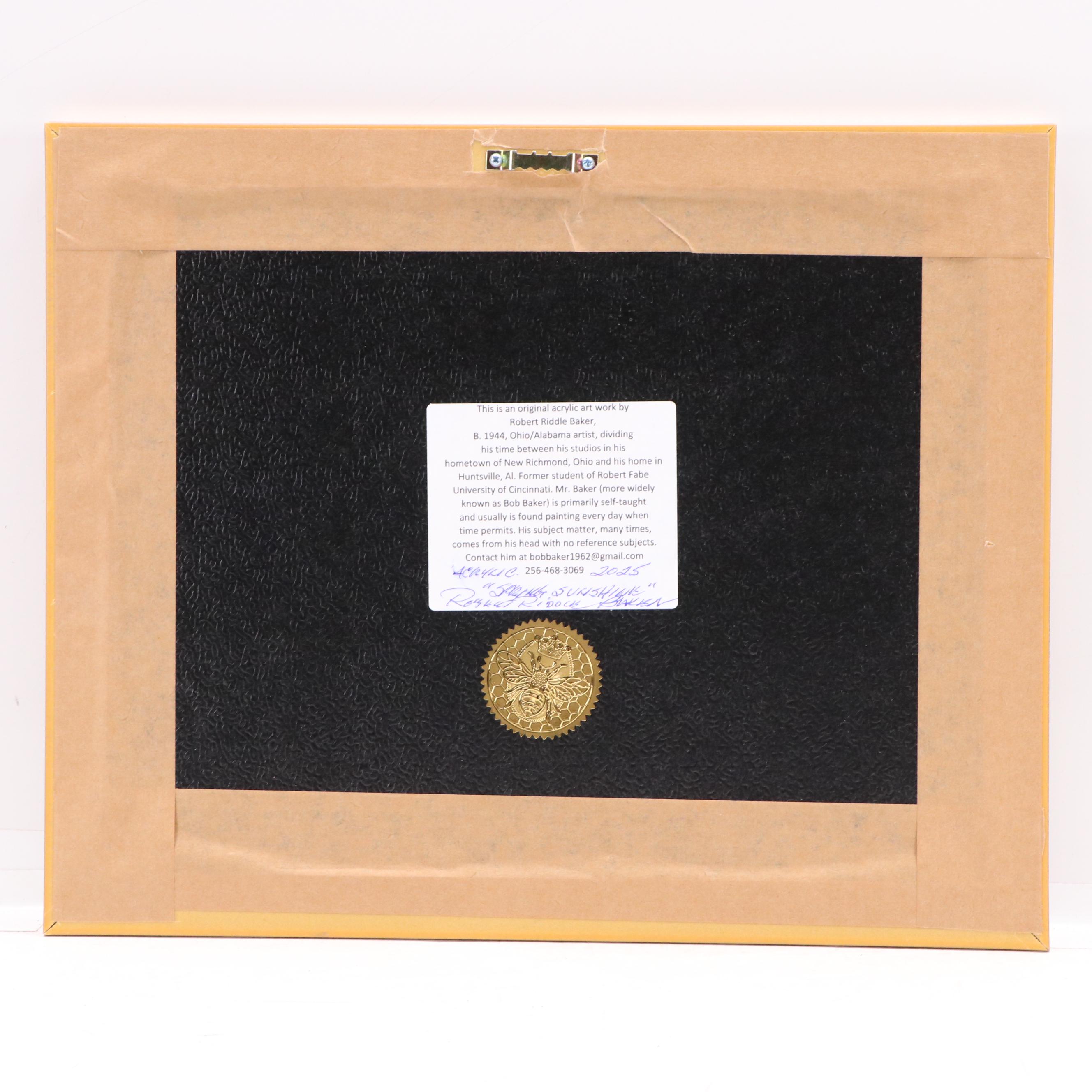 Robert Riddle Baker Landscape Acrylic Painting "Spring Sunshine," 2025