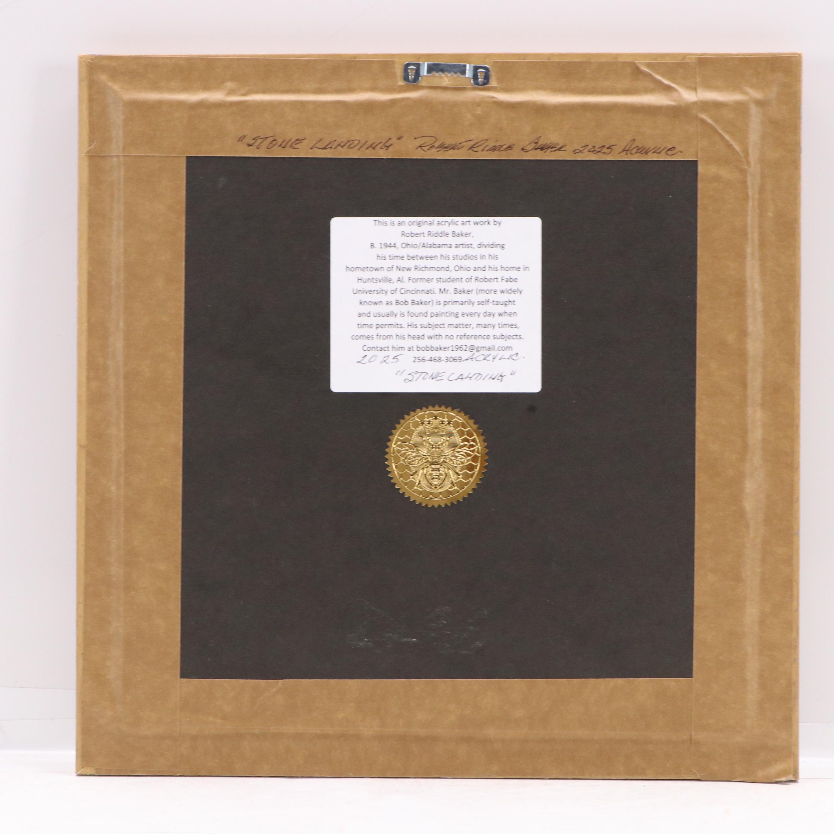 Robert Riddle Baker Landscape Acrylic Painting "Stone Landing," 2025