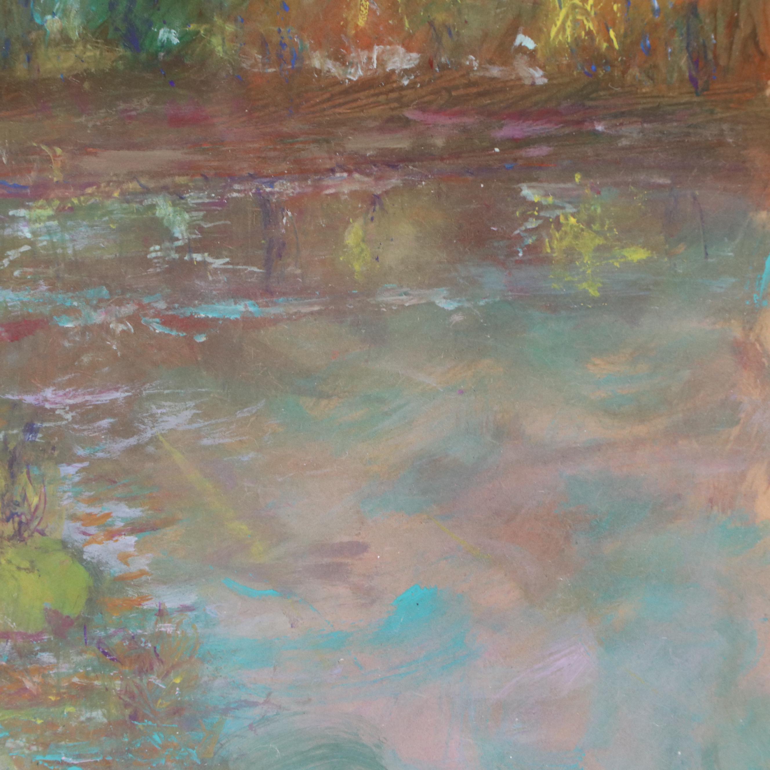 Robert Riddle-Baker Landscape Acrylic Painting "Close to the Shore," 2025