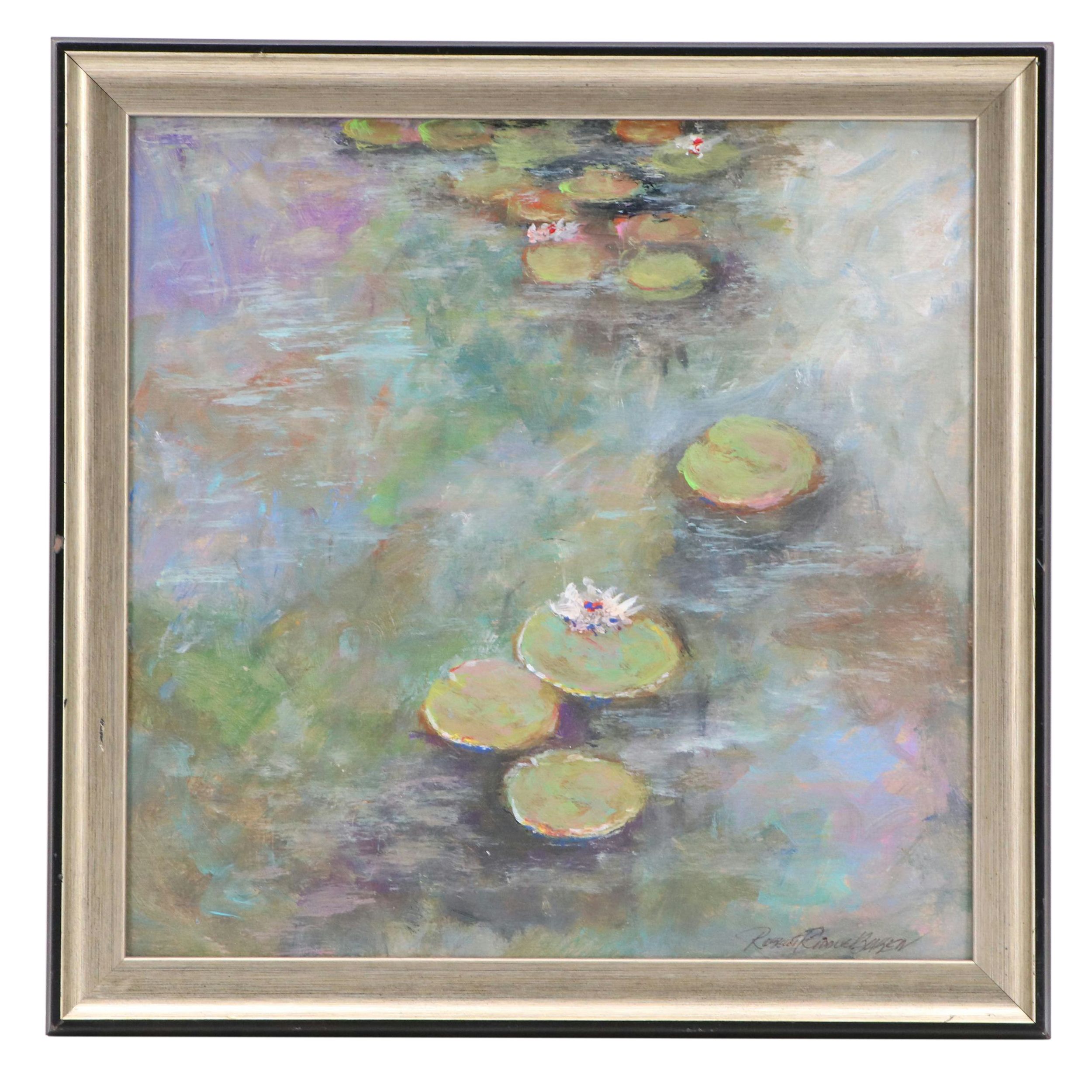 Robert Riddle Baker Landscape Acrylic Painting "Sun Kissed Friends," 2025