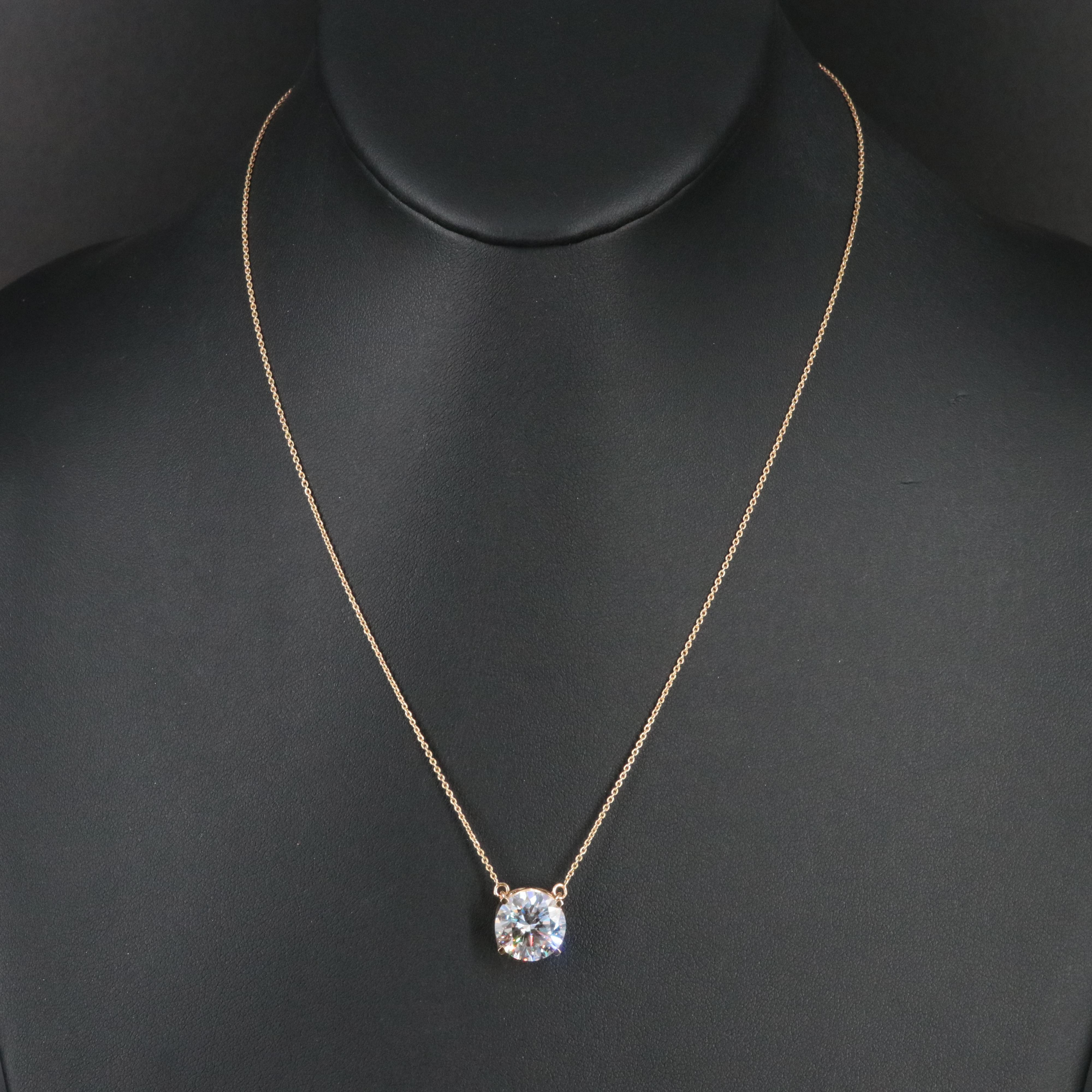 18K 4.97 CT Lab Grown Diamond Solitaire Necklace with IGI Report