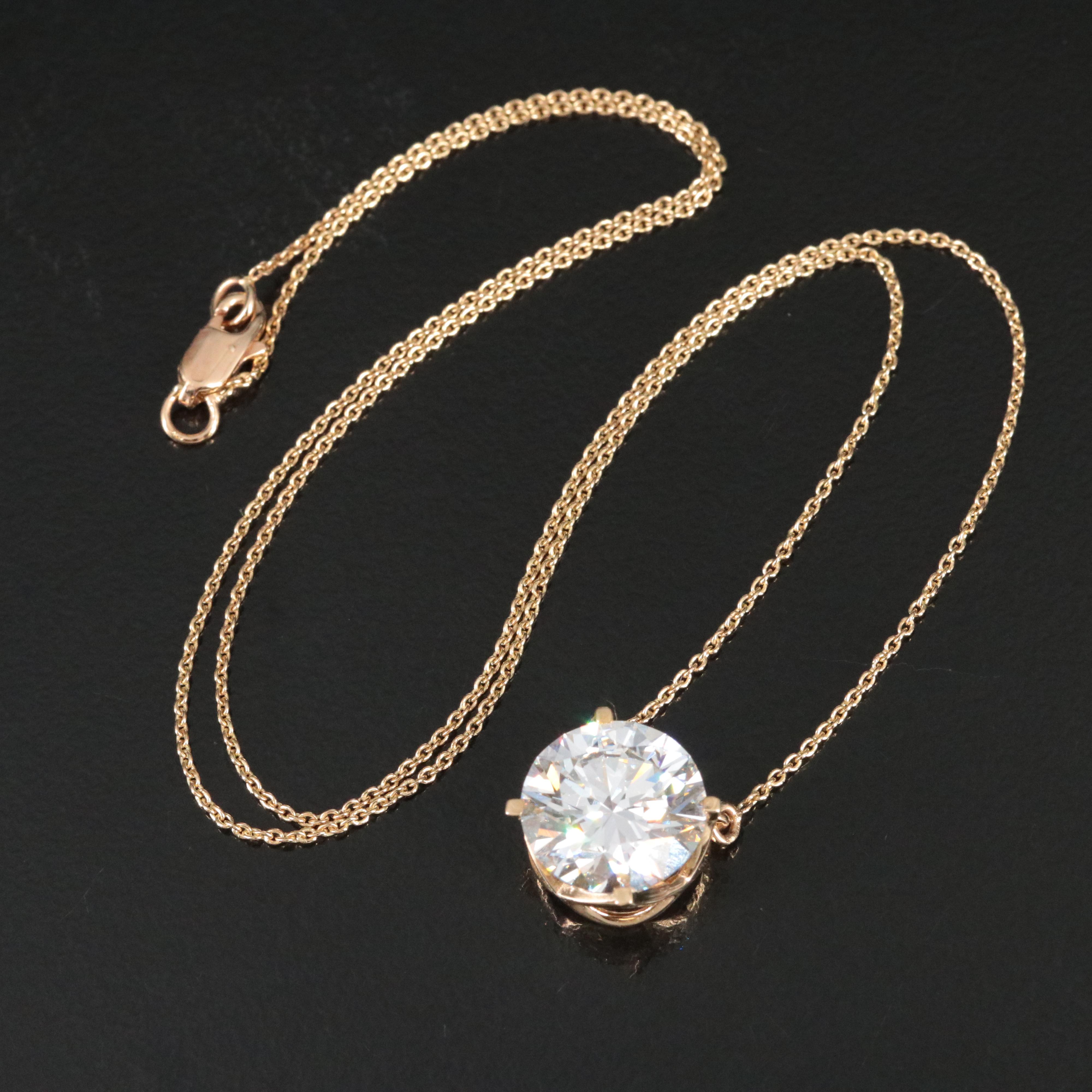 18K 4.97 CT Lab Grown Diamond Solitaire Necklace with IGI Report