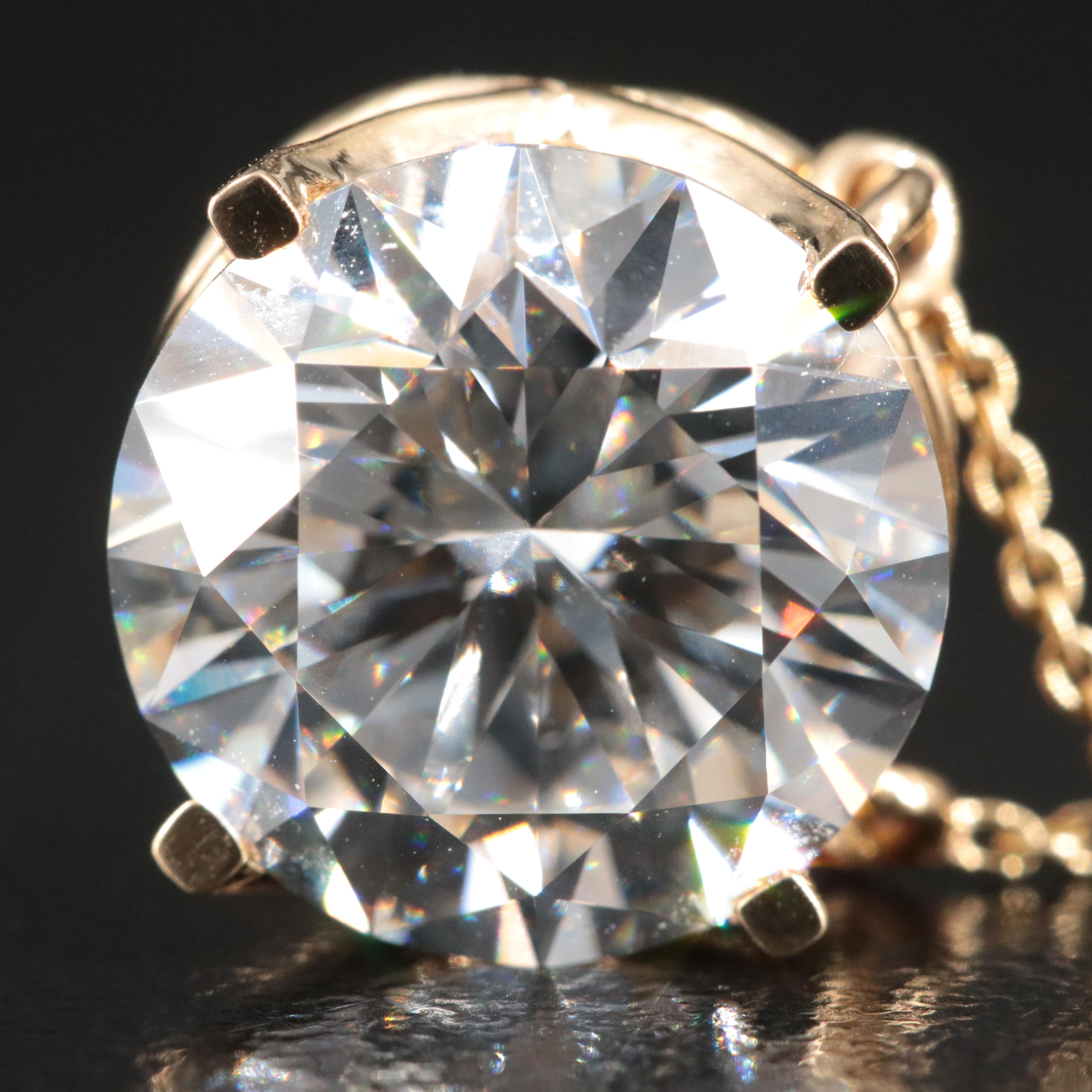 18K 4.97 CT Lab Grown Diamond Solitaire Necklace with IGI Report