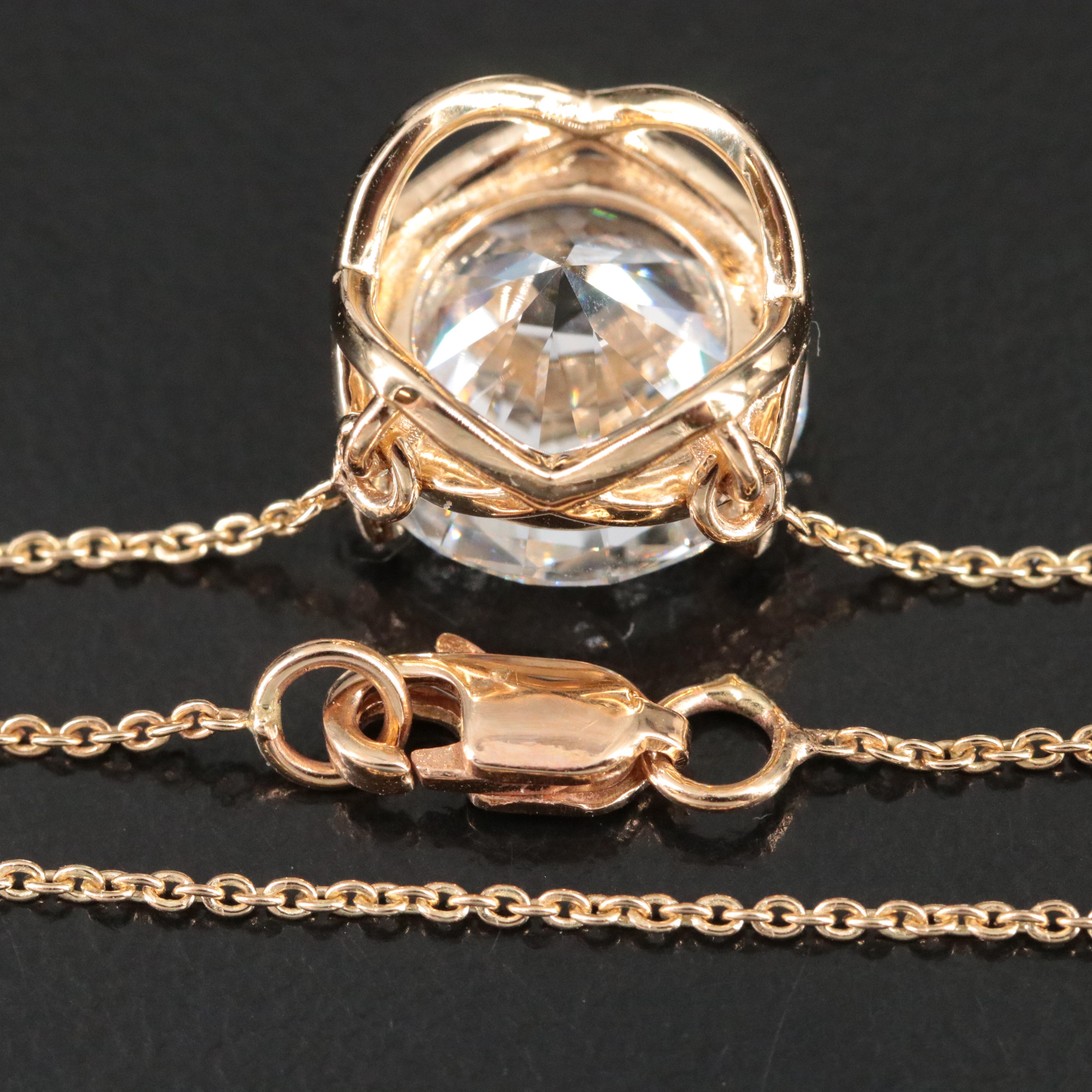 18K 4.97 CT Lab Grown Diamond Solitaire Necklace with IGI Report