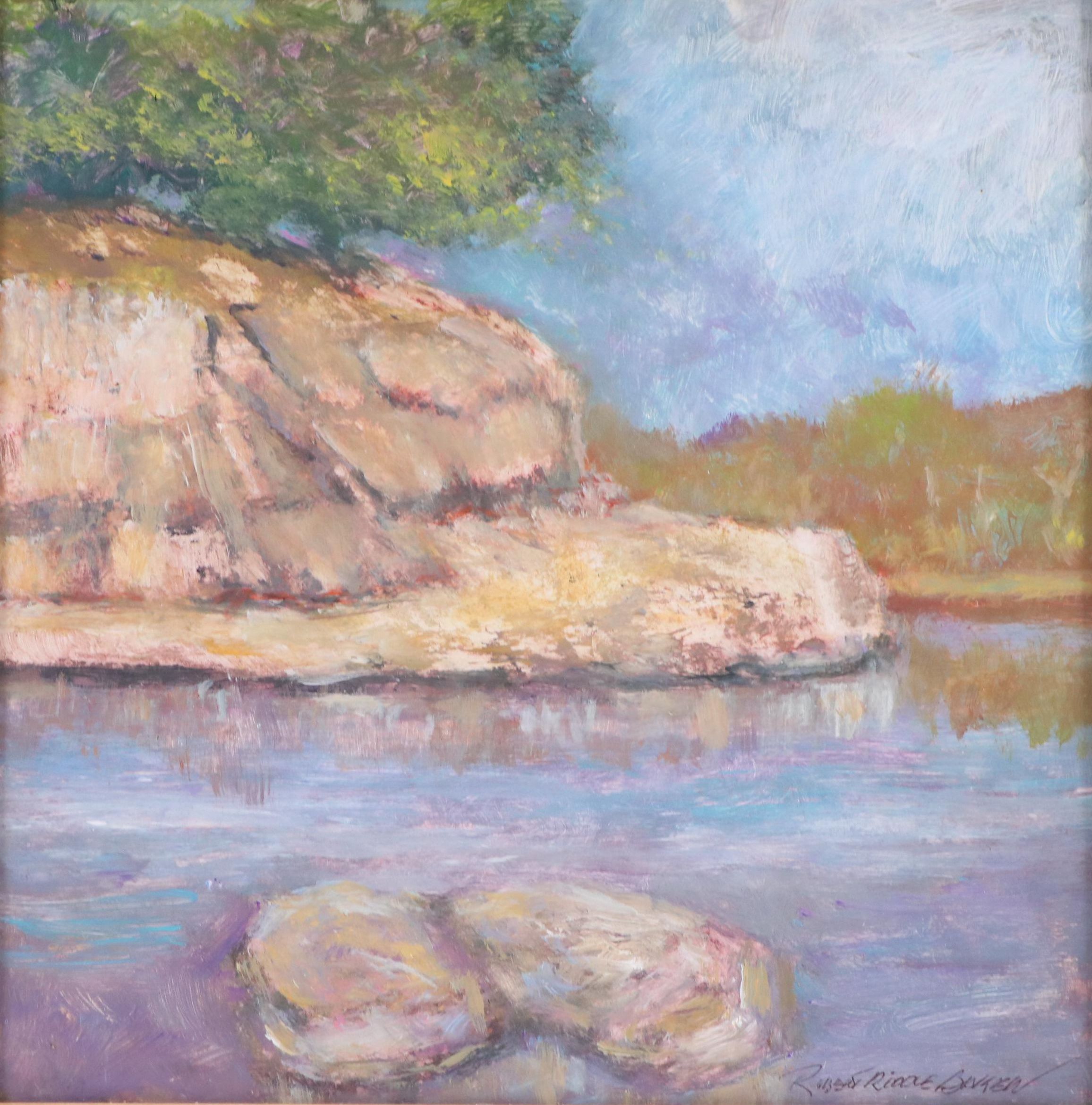 Robert Riddle Baker Landscape Acrylic Painting "Stone Landing," 2025