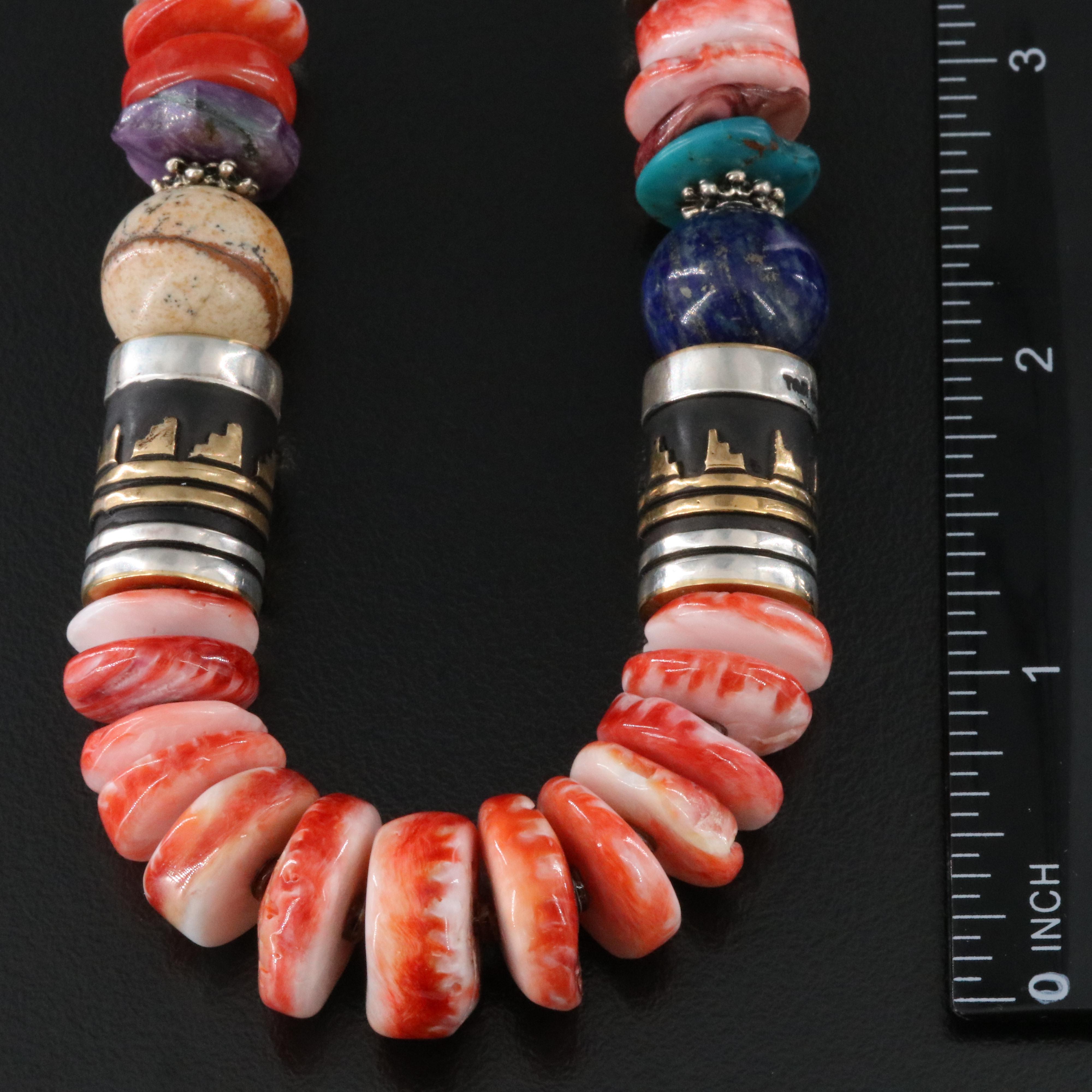 Tommy and Rosita Singer Navajo Diné Sterling Gemstone Necklace