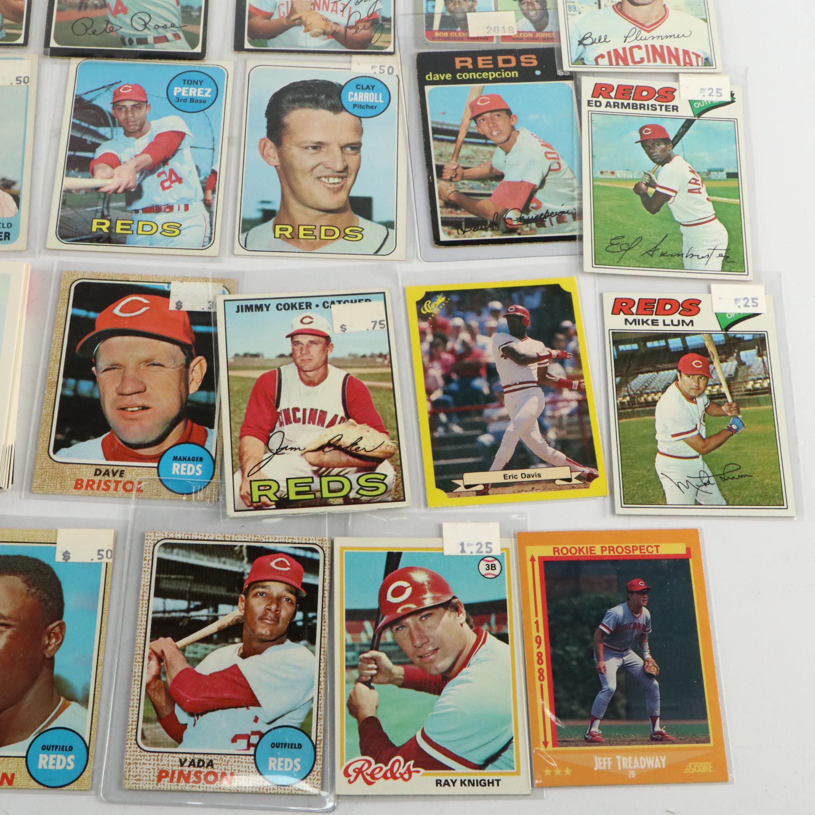 Cincinnati Reds Baseball Card Collection Featuring Pete Rose, Johnny Bench, More
