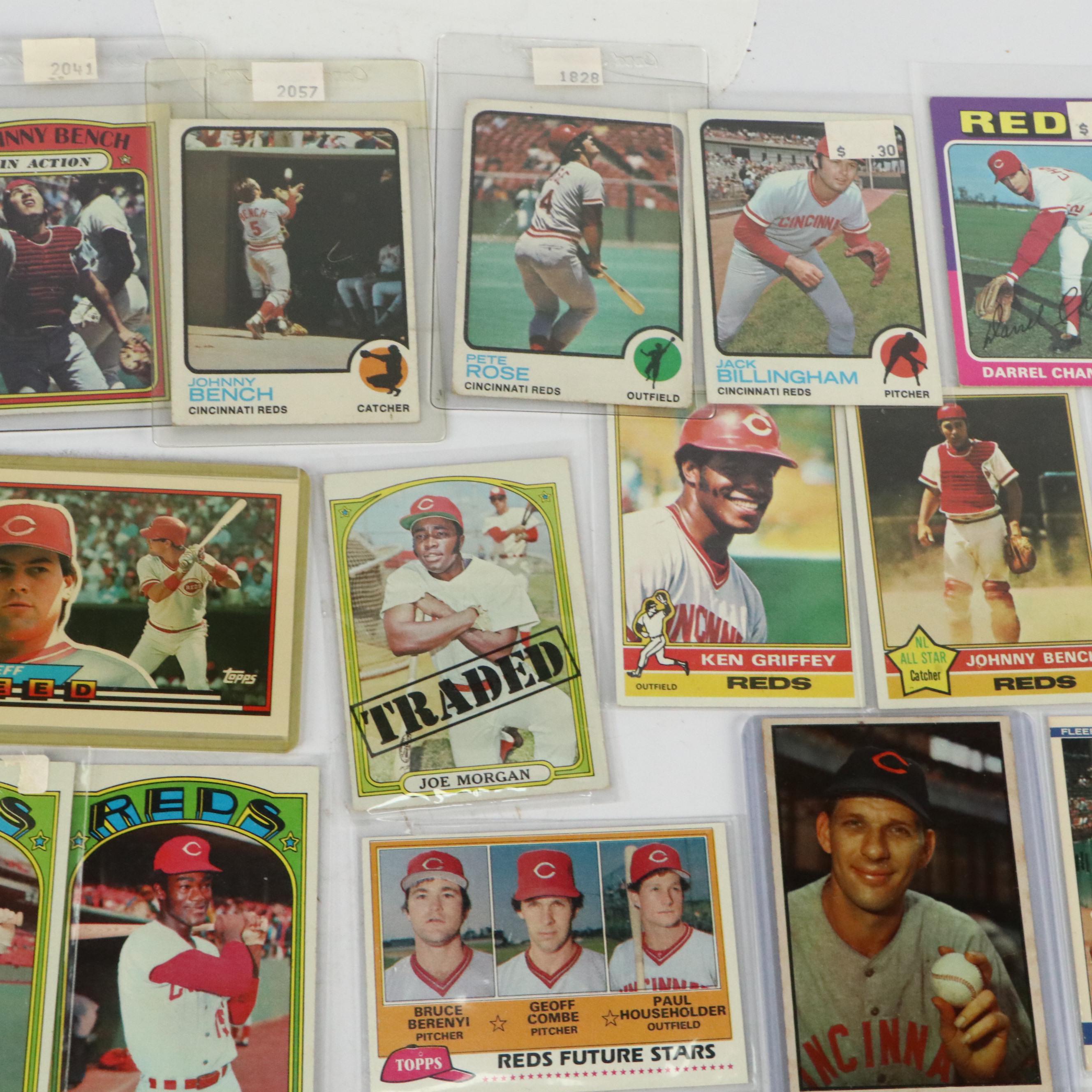 Cincinnati Reds Baseball Card Collection Featuring Pete Rose, Johnny Bench, More