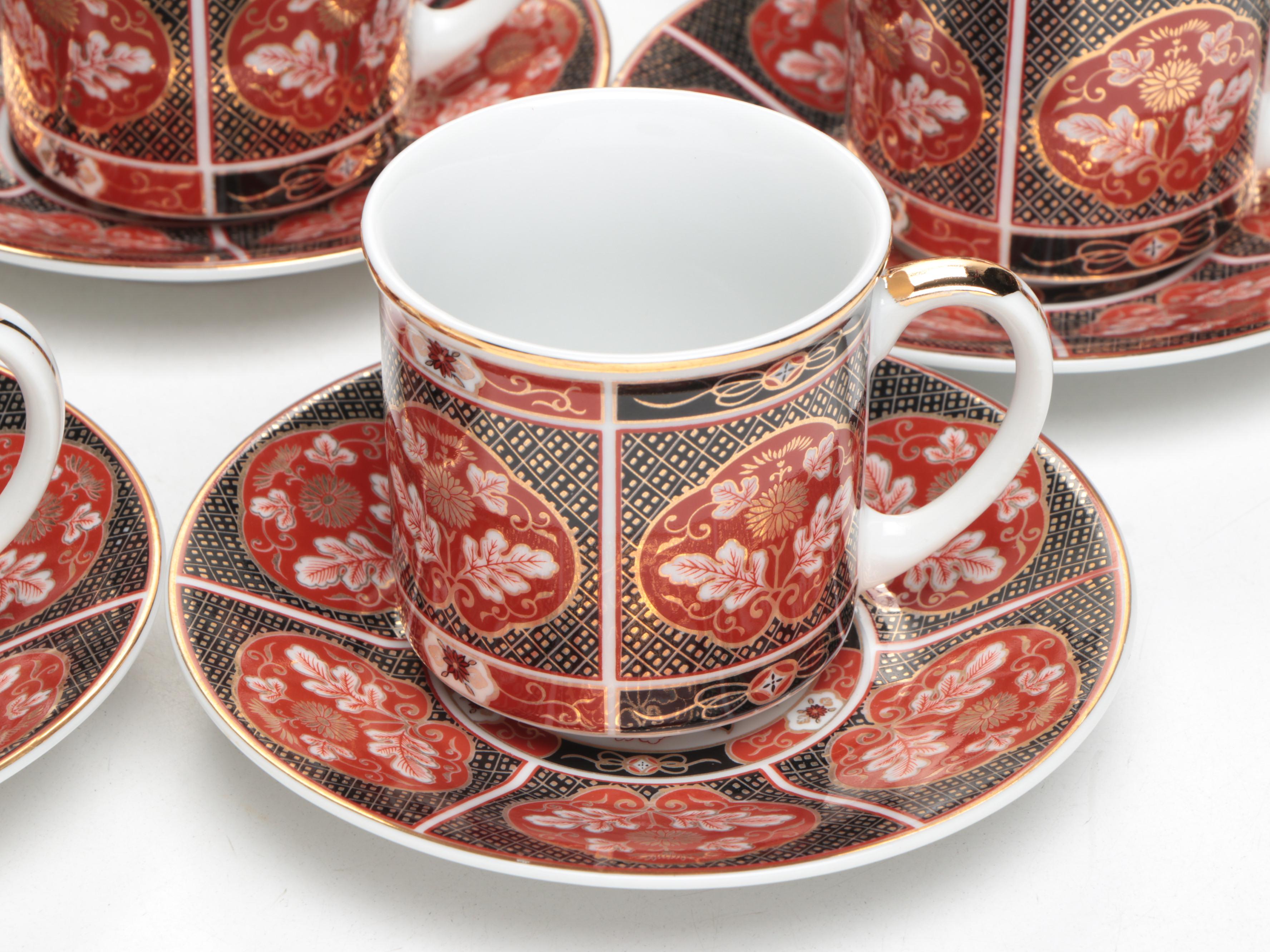 Takahashi Japanese Porcelain "Gold Mum" Dinnerware and Teapots