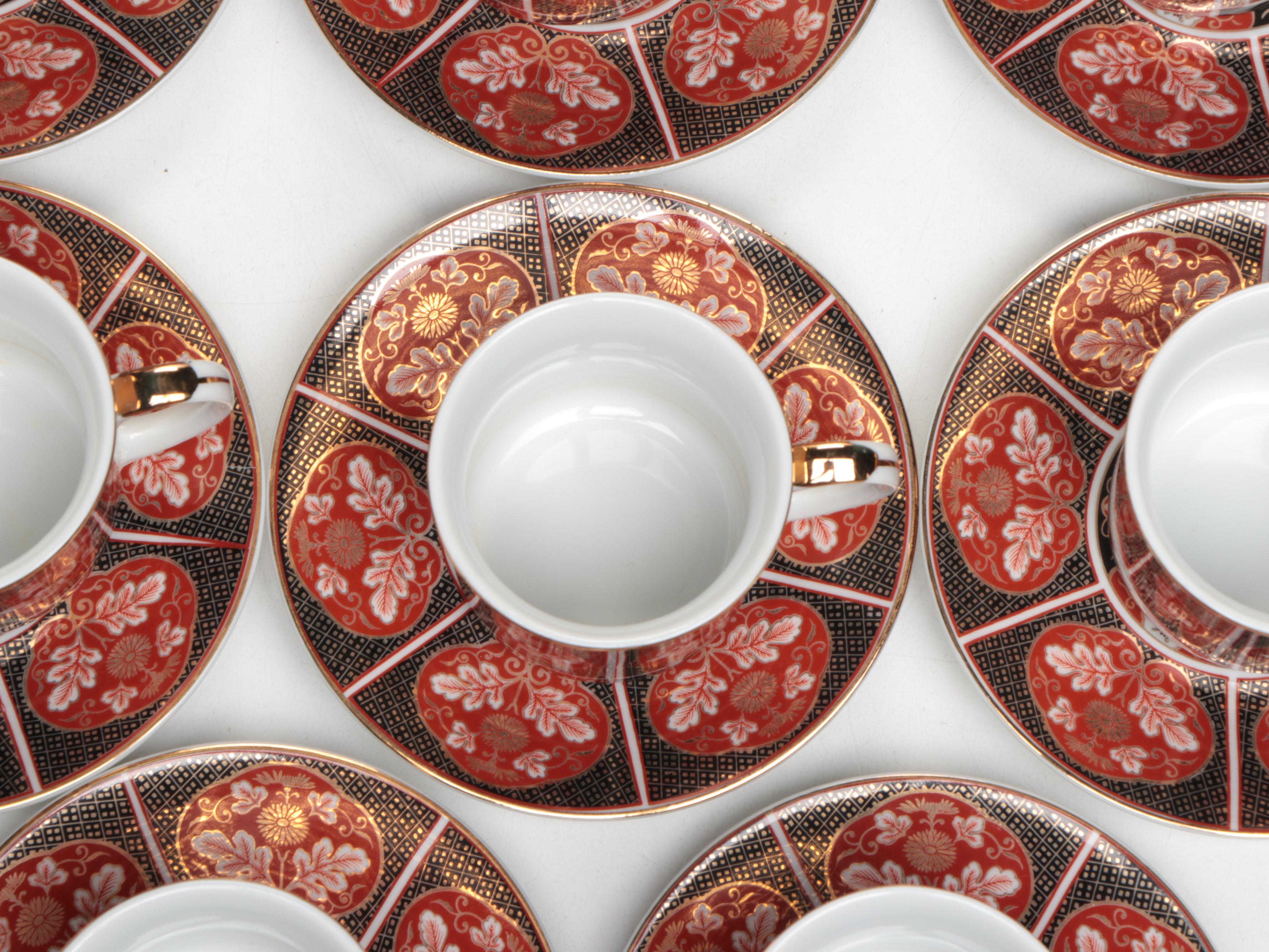 Takahashi Japanese Porcelain "Gold Mum" Dinnerware and Teapots