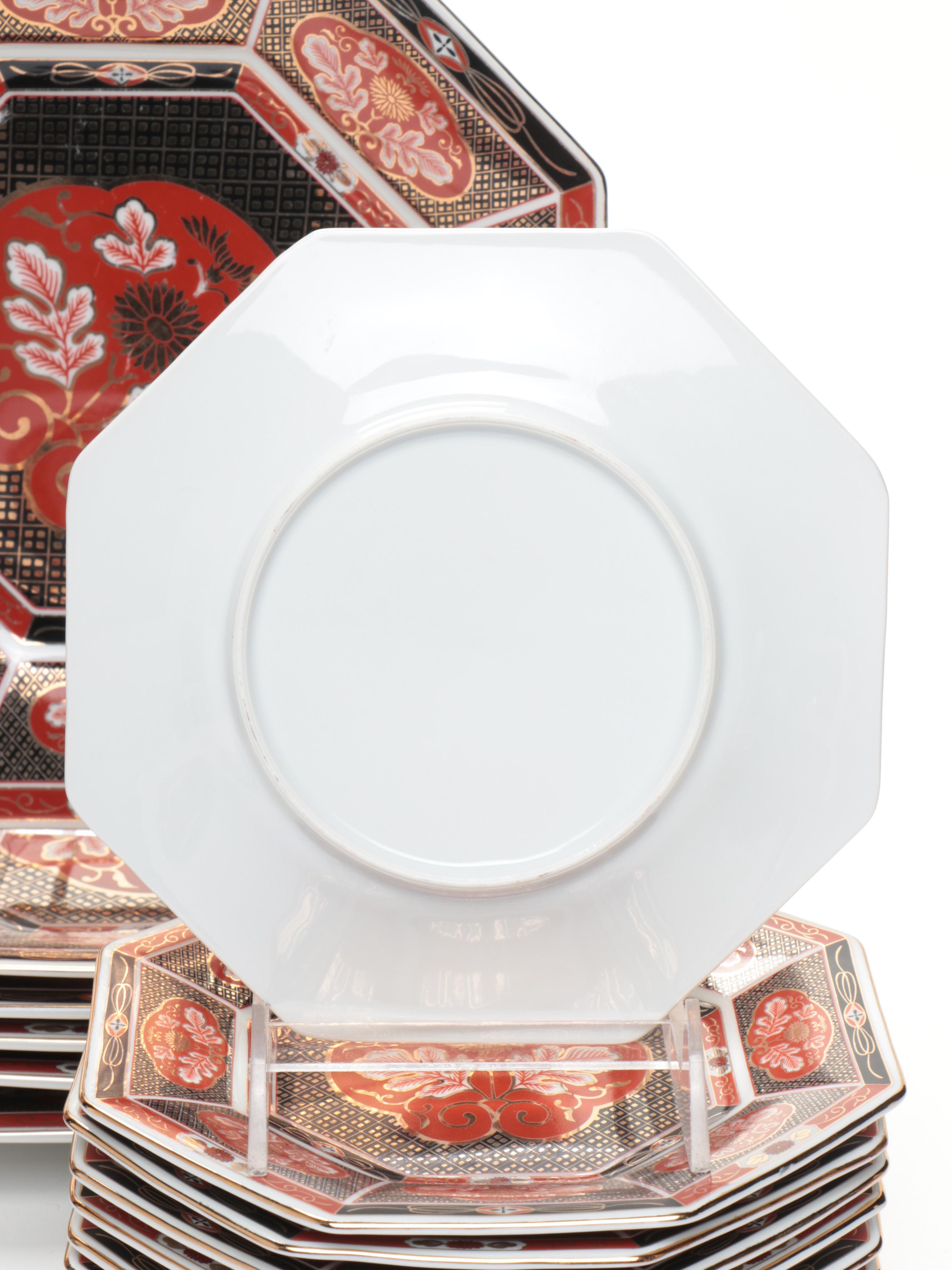 Takahashi Japanese Porcelain "Gold Mum" Dinnerware and Teapots