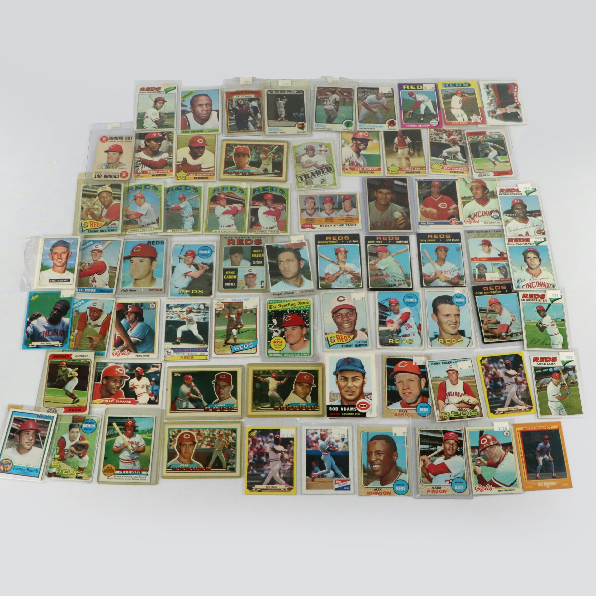 Cincinnati Reds Baseball Card Collection Featuring Pete Rose, Johnny Bench, More