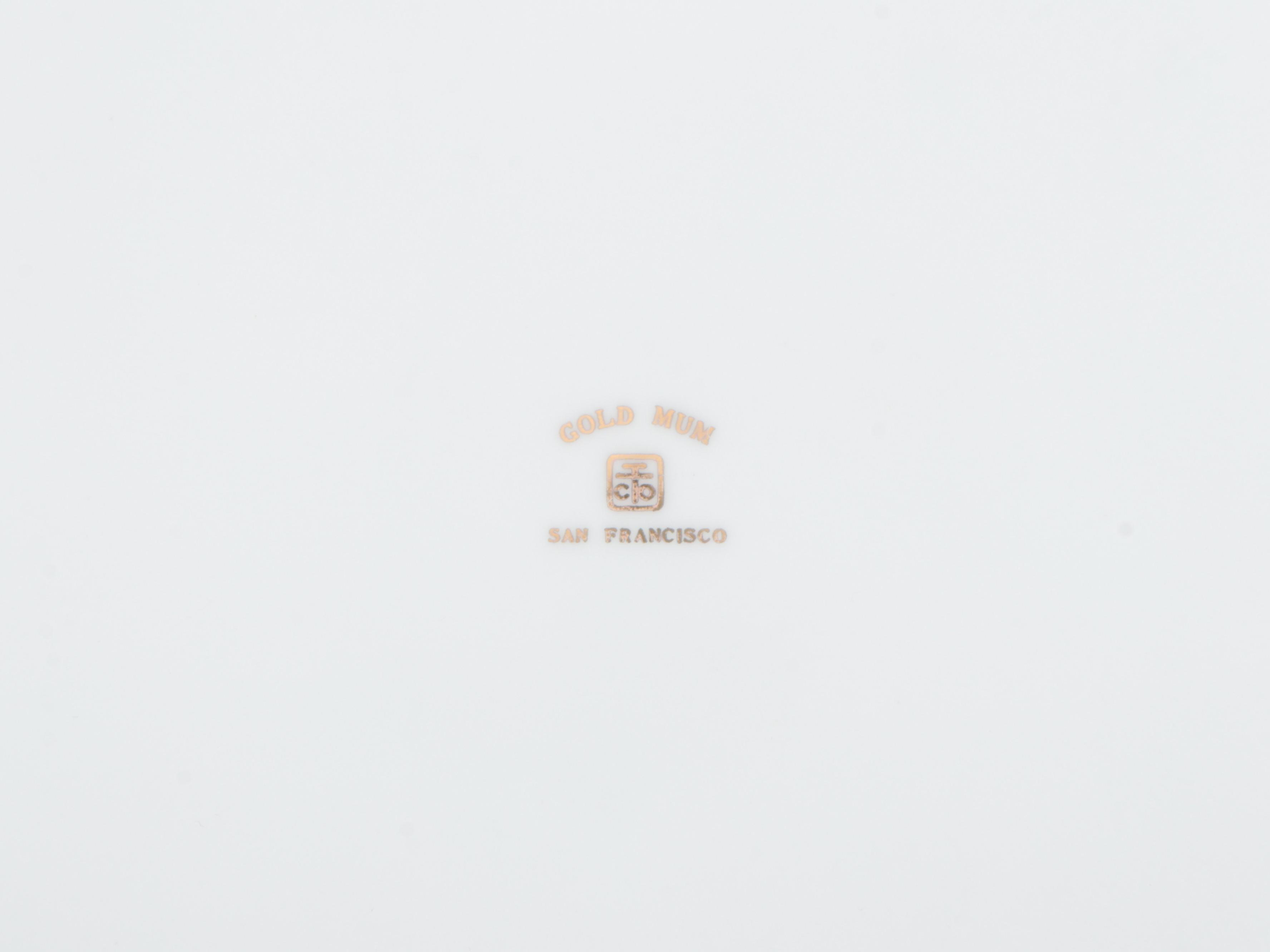 Takahashi Japanese Porcelain "Gold Mum" Dinnerware and Teapots