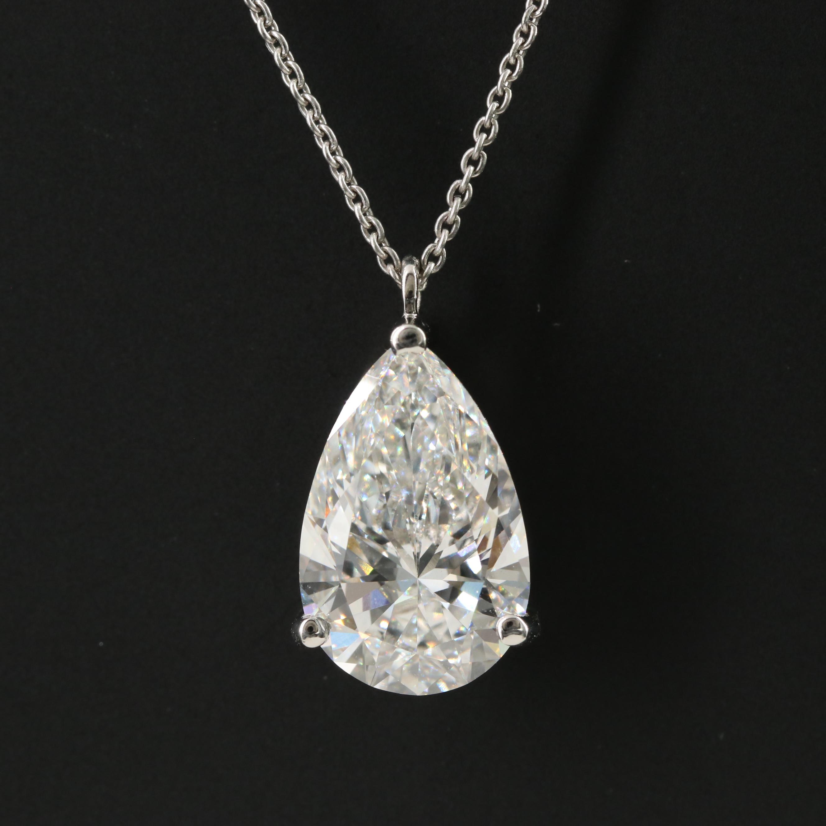 Platinum 5.06 CT Lab Grown Diamond Solitaire Pendant Necklace with IGI Report