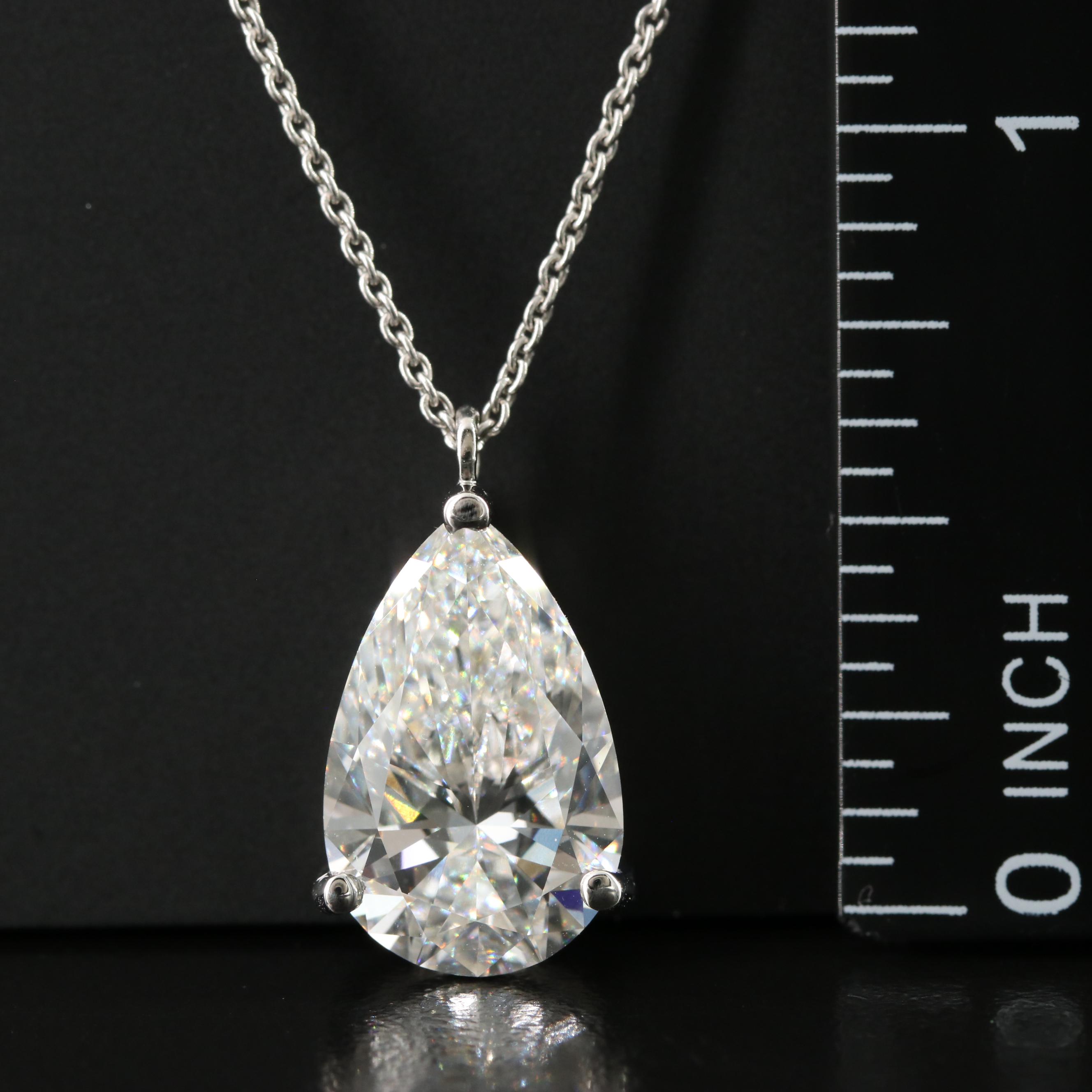 Platinum 5.06 CT Lab Grown Diamond Solitaire Pendant Necklace with IGI Report