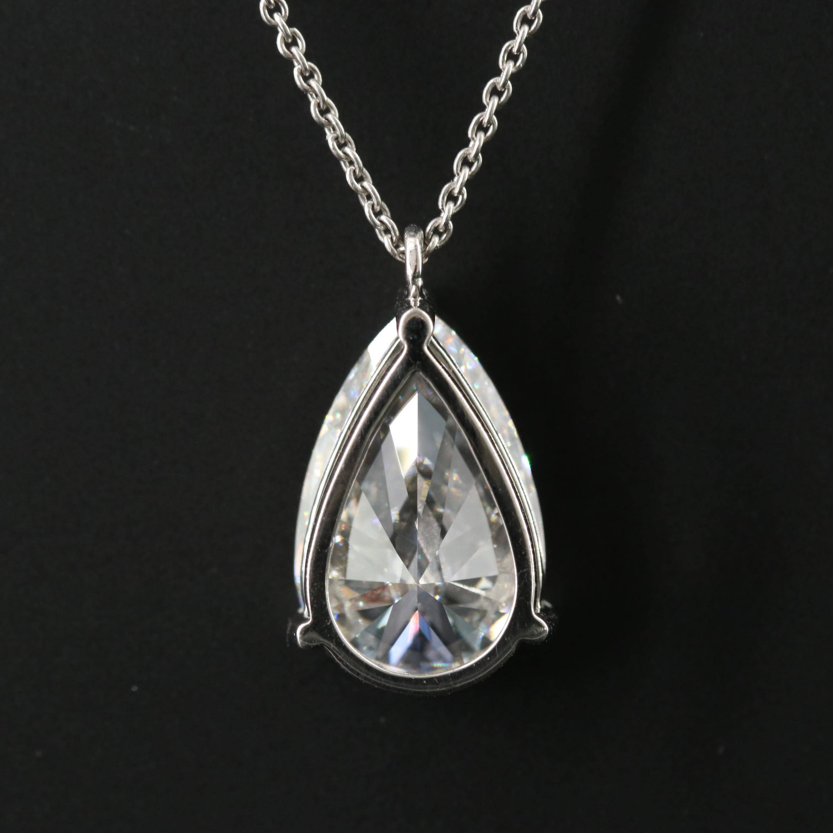 Platinum 5.06 CT Lab Grown Diamond Solitaire Pendant Necklace with IGI Report