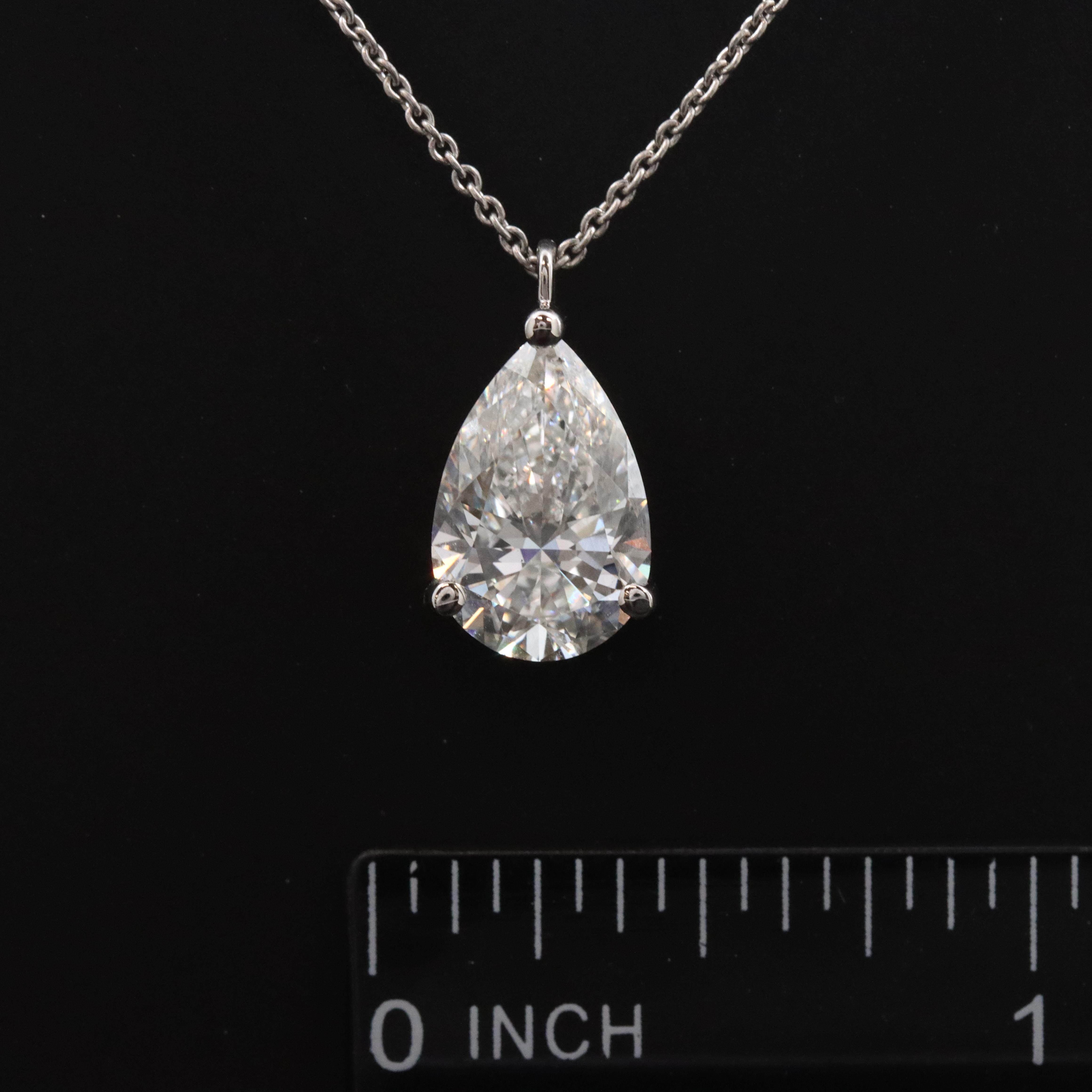 Platinum 3.10 CT Lab Grown Diamond Solitaire Pendant Necklace with IGI Report