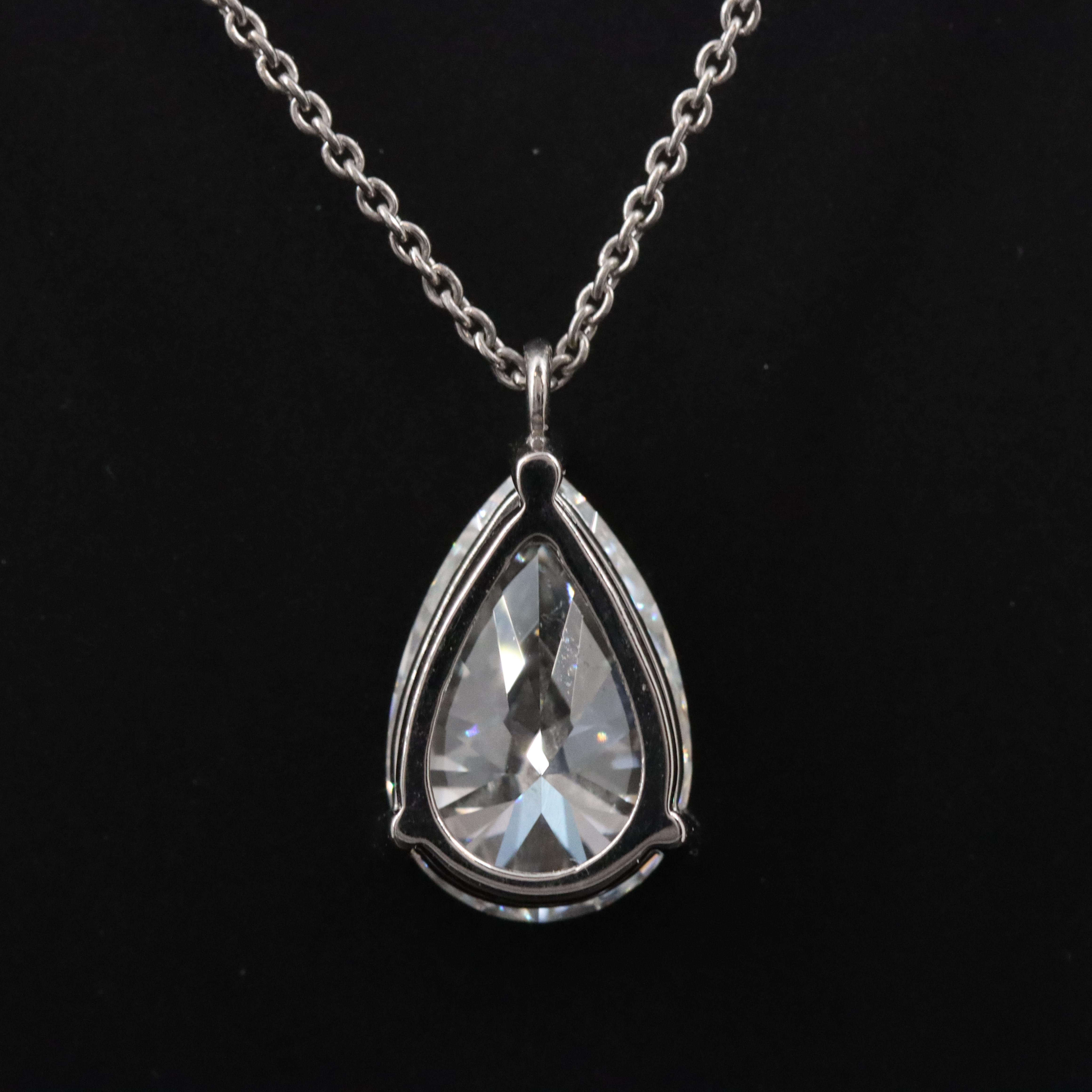 Platinum 3.10 CT Lab Grown Diamond Solitaire Pendant Necklace with IGI Report