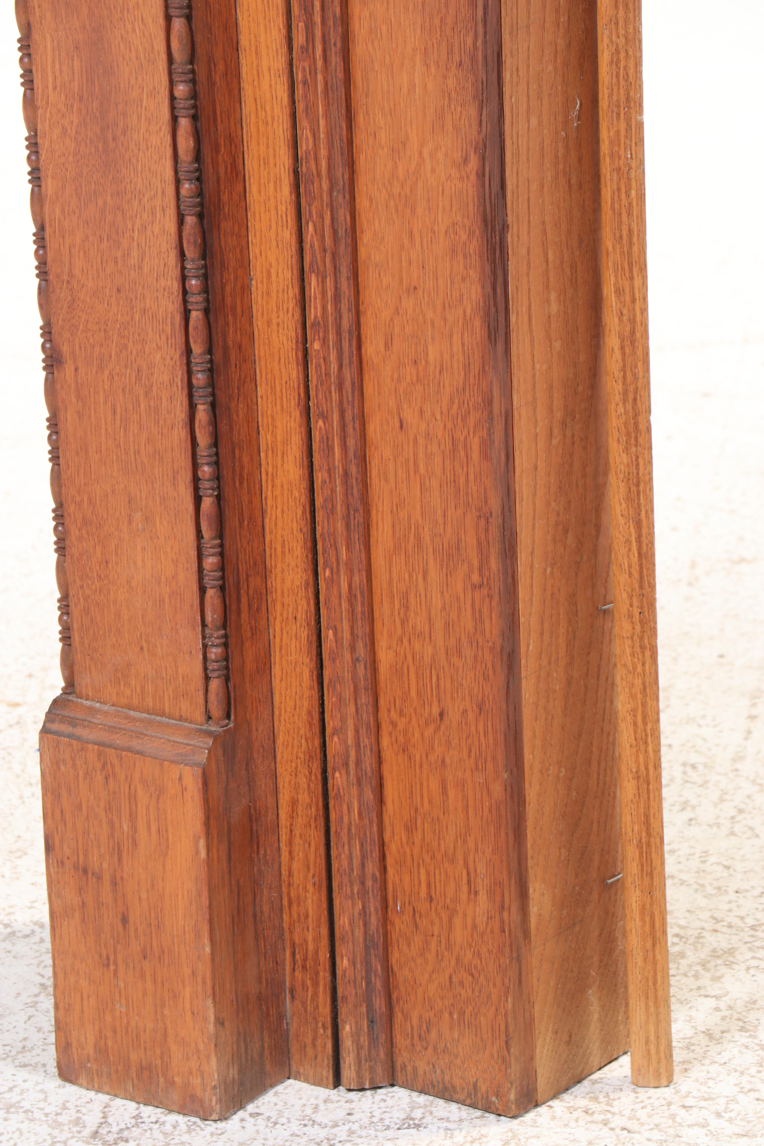 Art Nouveau Style Carved Oak Fireplace Mantel Surround, Late 19th/Early 20th C.