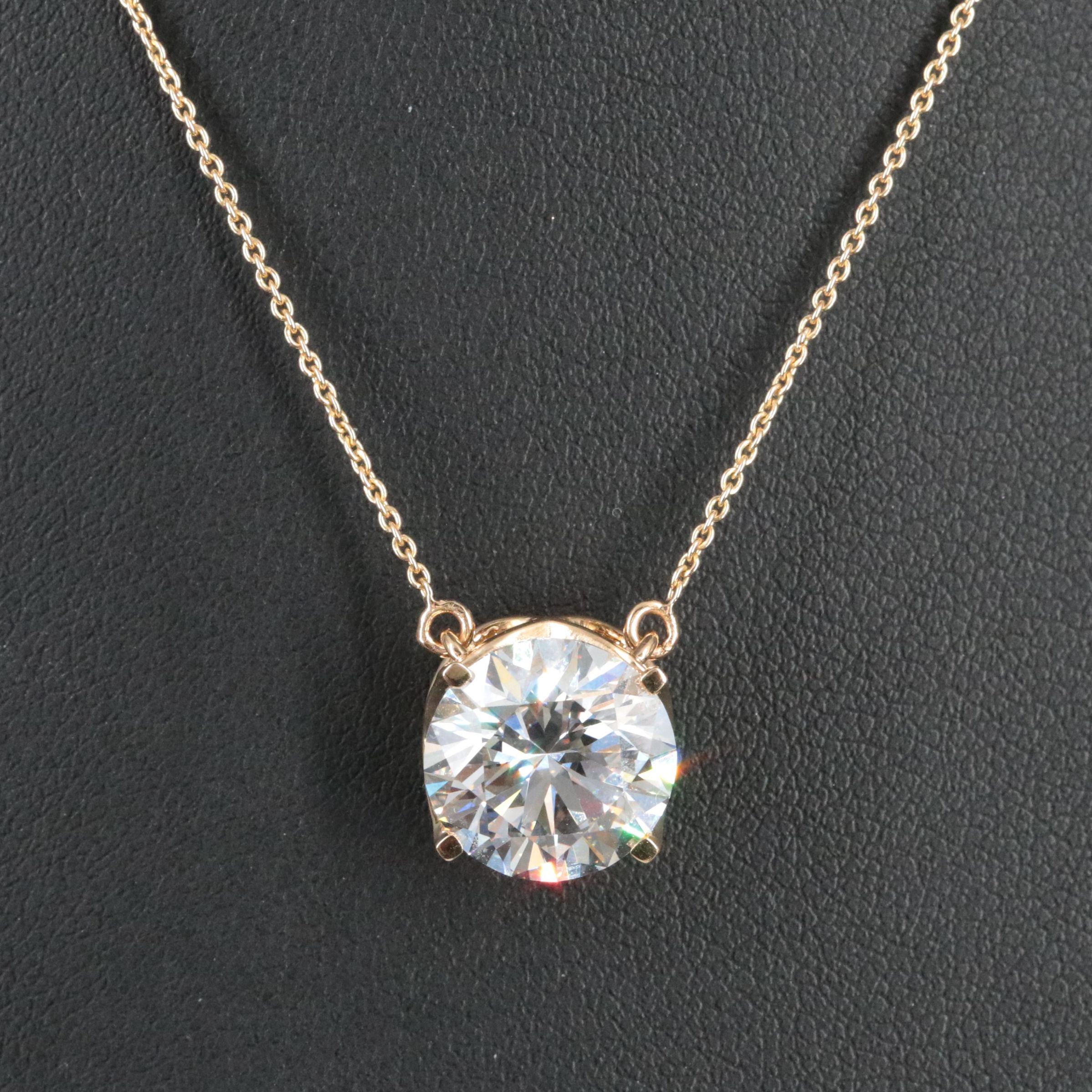 18K 4.97 CT Lab Grown Diamond Solitaire Necklace with IGI Report