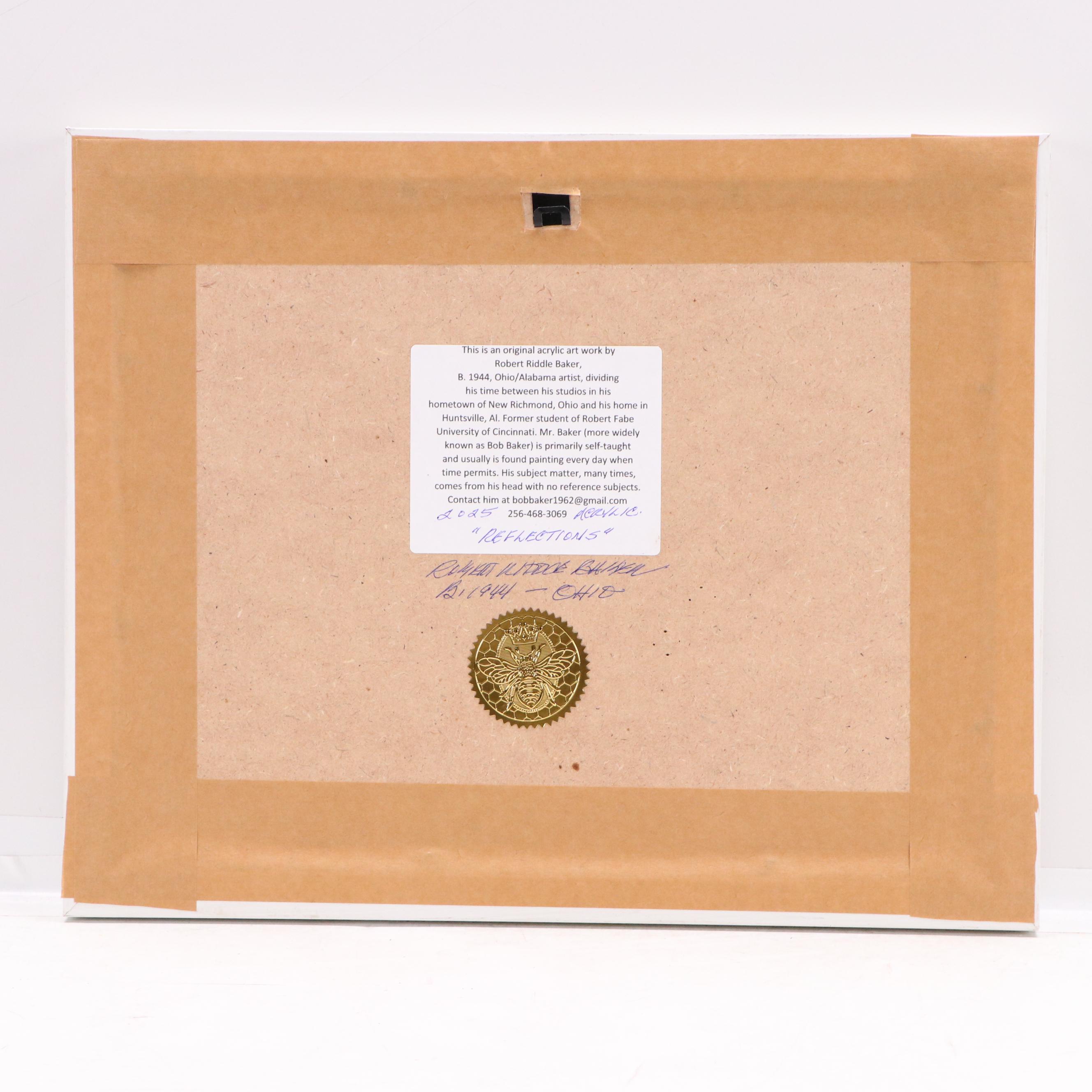 Robert Riddle-Baker Landscape Acrylic Painting "Reflections," 2025