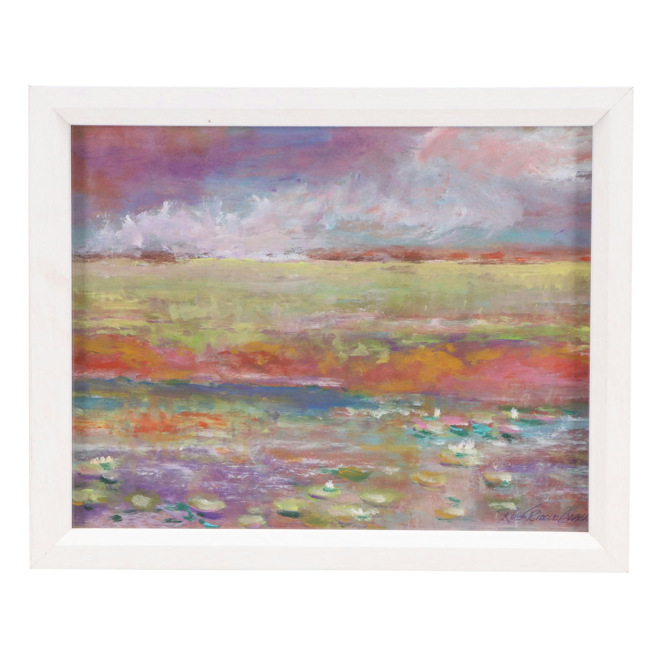 Robert Riddle-Baker Landscape Acrylic Painting "Reflections," 2025