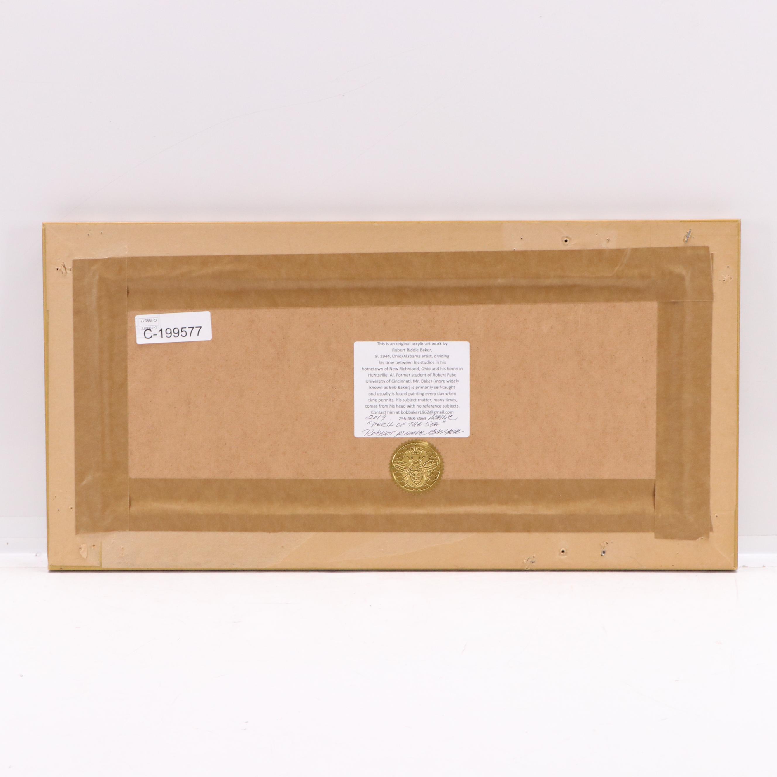 Robert Riddle Baker Seascape Acrylic Painting "Peril of the Sea," 2019