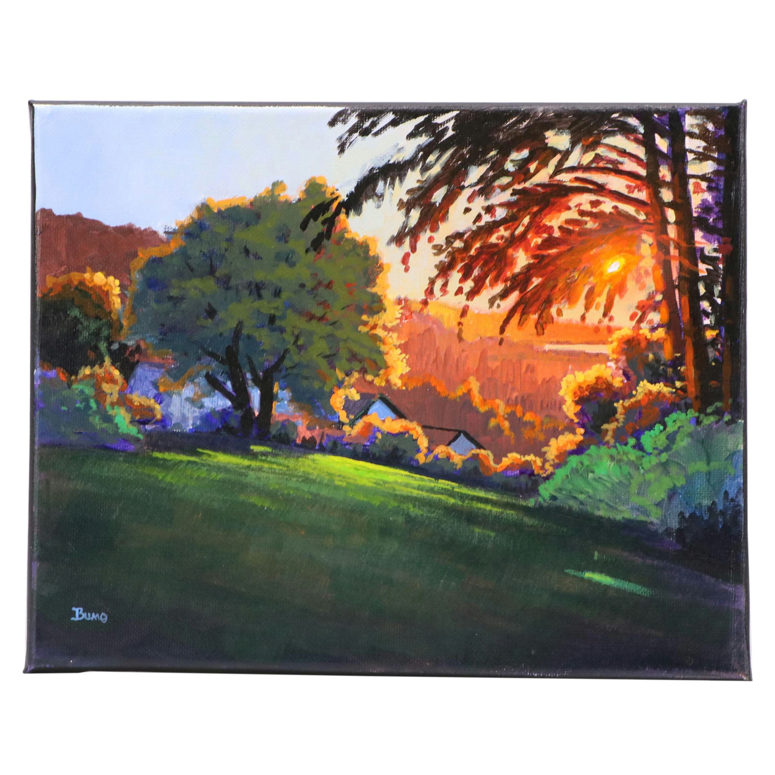 Doug "Bumo" Johnpeer Sunset Landscape Oil Painting, 2025