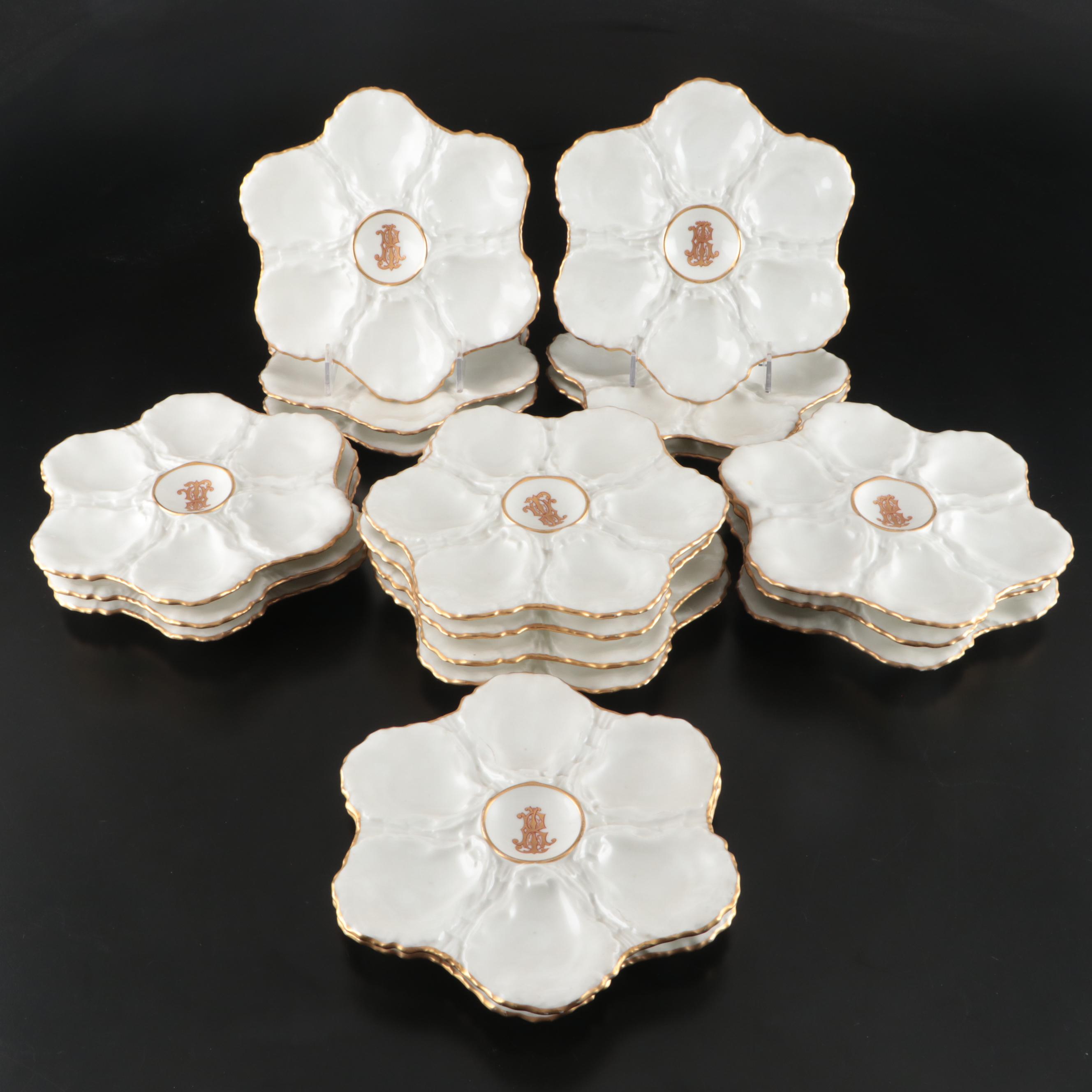 Haviland & Co Limoges Porcelain Oyster Plates