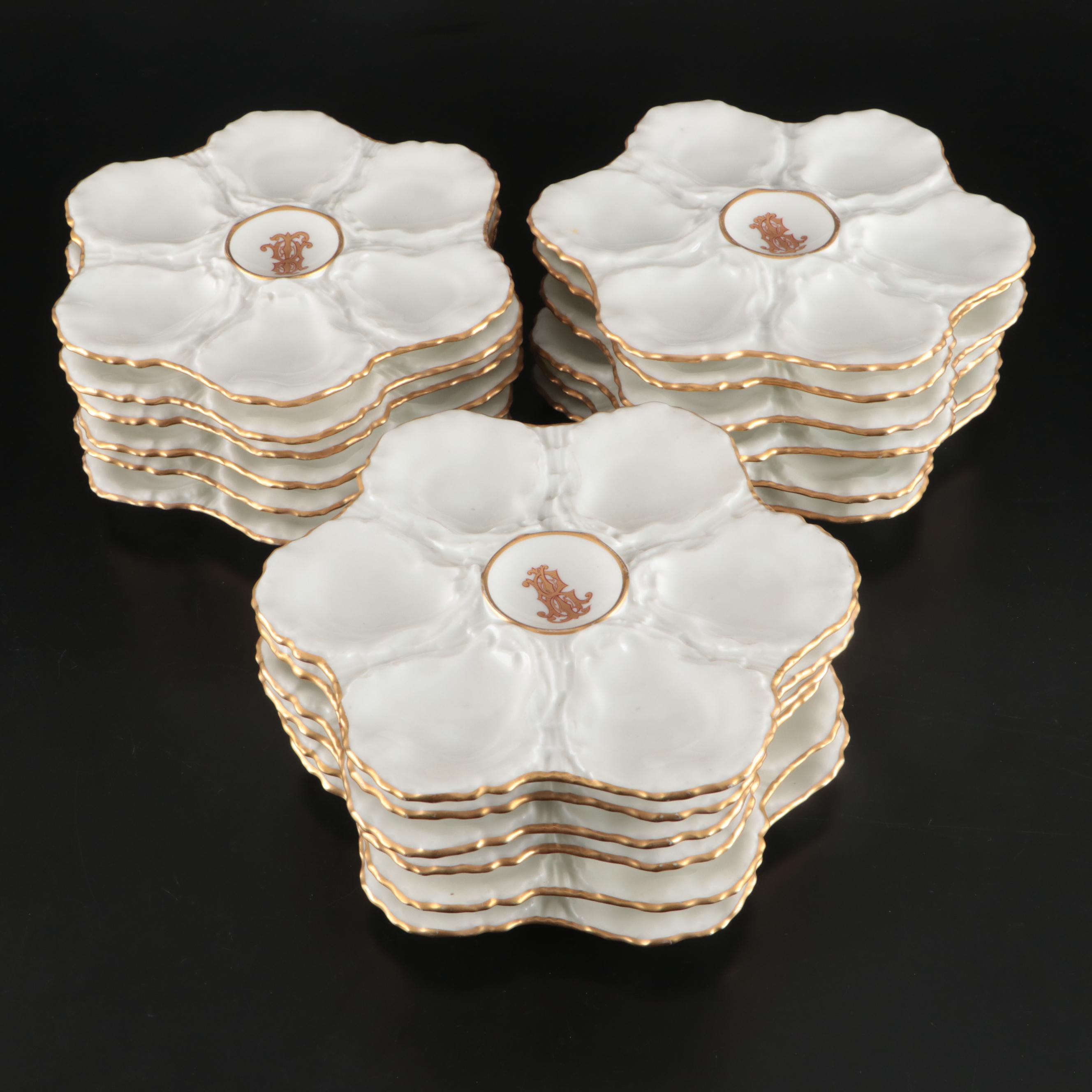 Haviland & Co Limoges Porcelain Oyster Plates