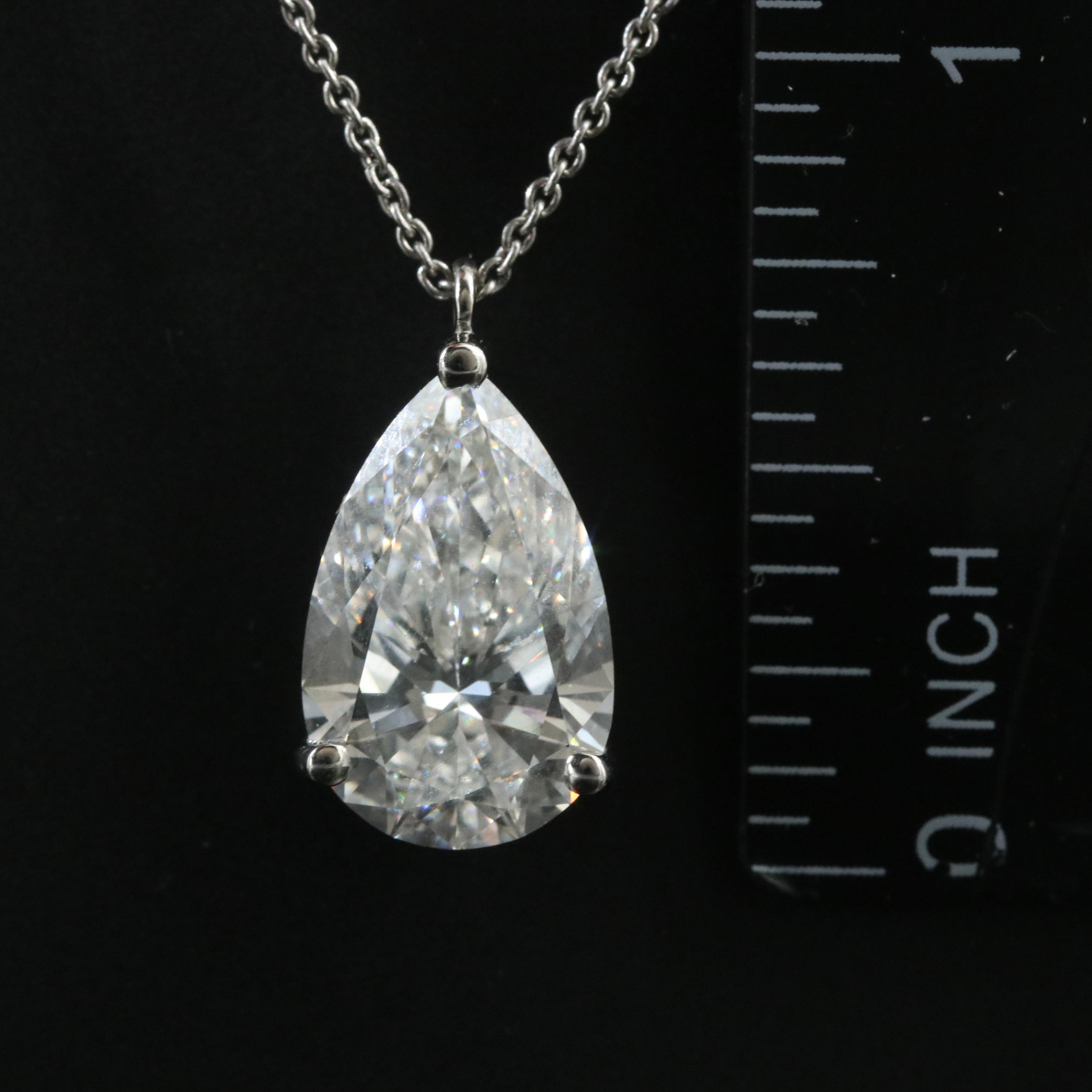 Platinum 4.84 CT Lab Grown Diamond Solitaire Pendant Necklace with IGI Report