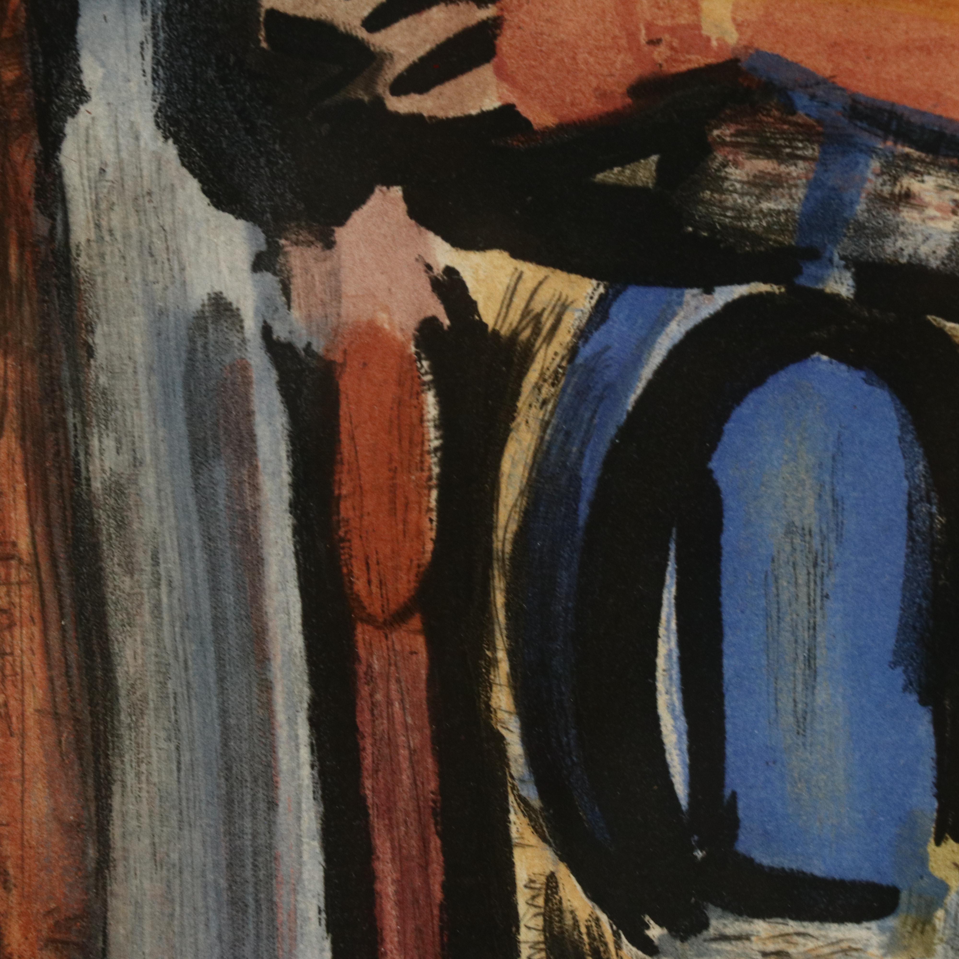 Georges Rouault Color Aquatint Etching "Judas," Circa 1936