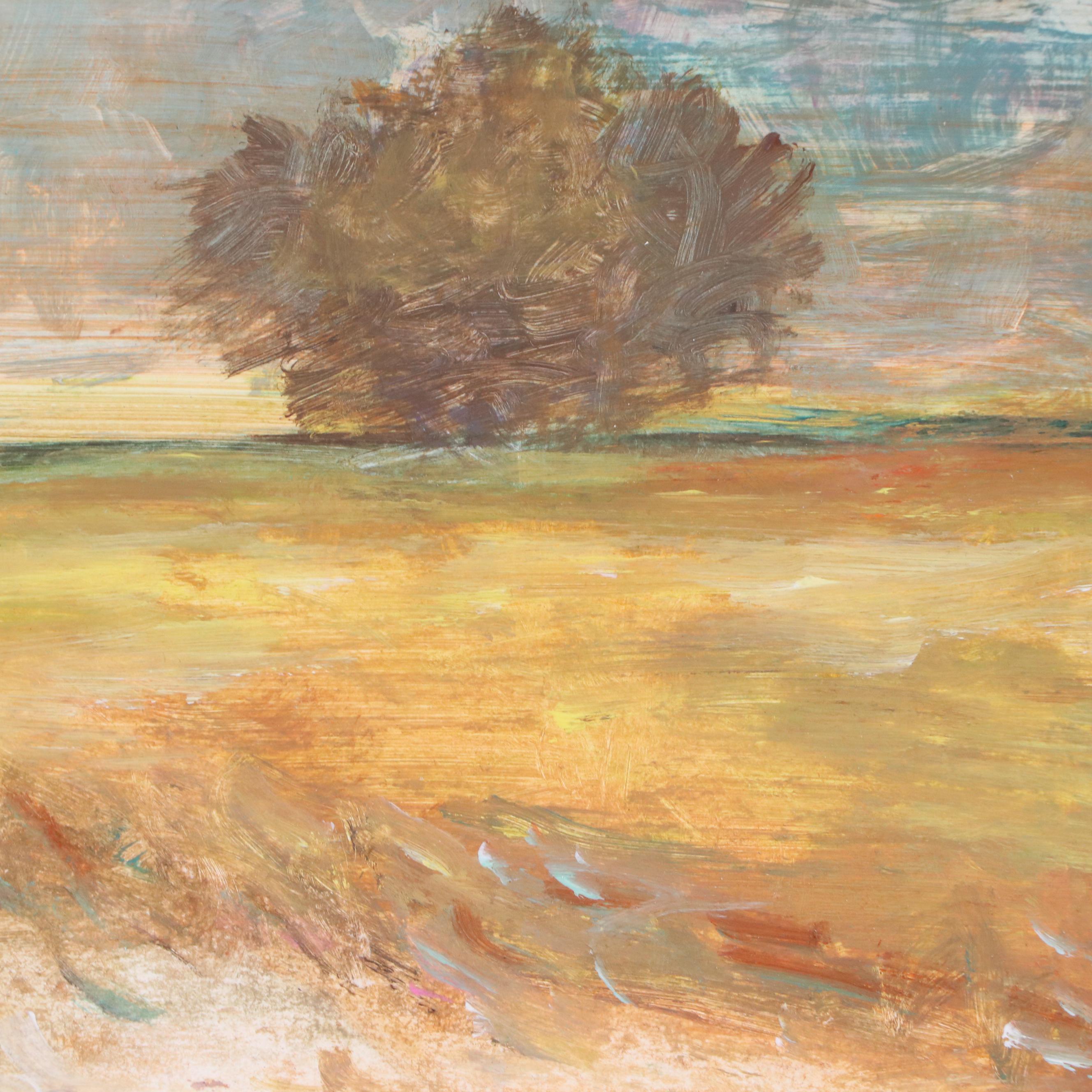 Robert Riddle-Baker Landscape Acrylic Painting "Dry Summer," 2024