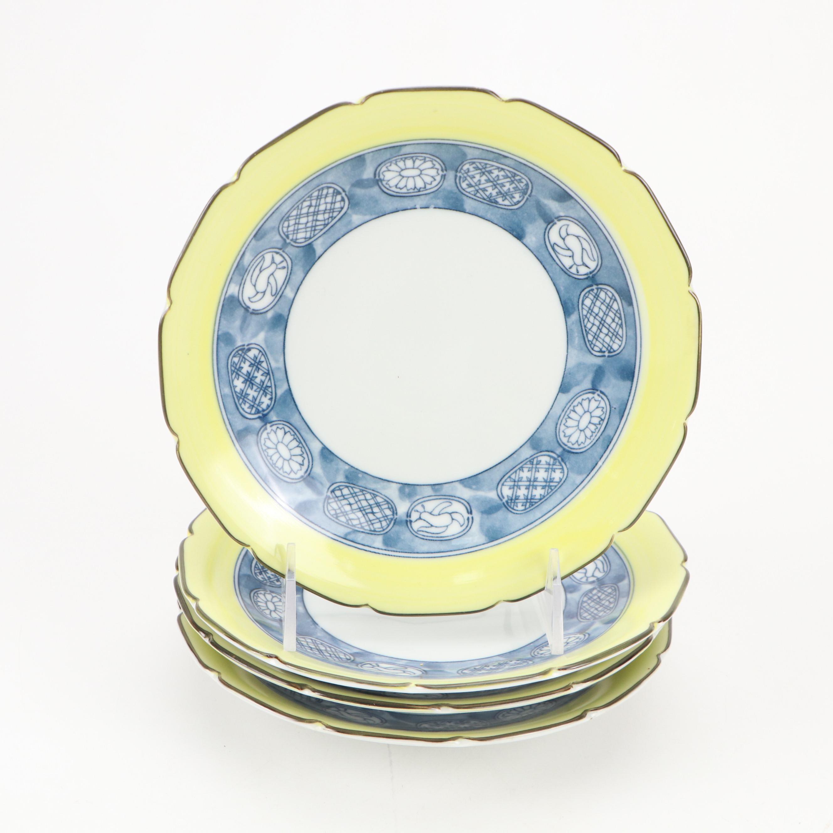 Japanese Porcelain Arita Bowls with Chinese Plates and Rice Grain Cups