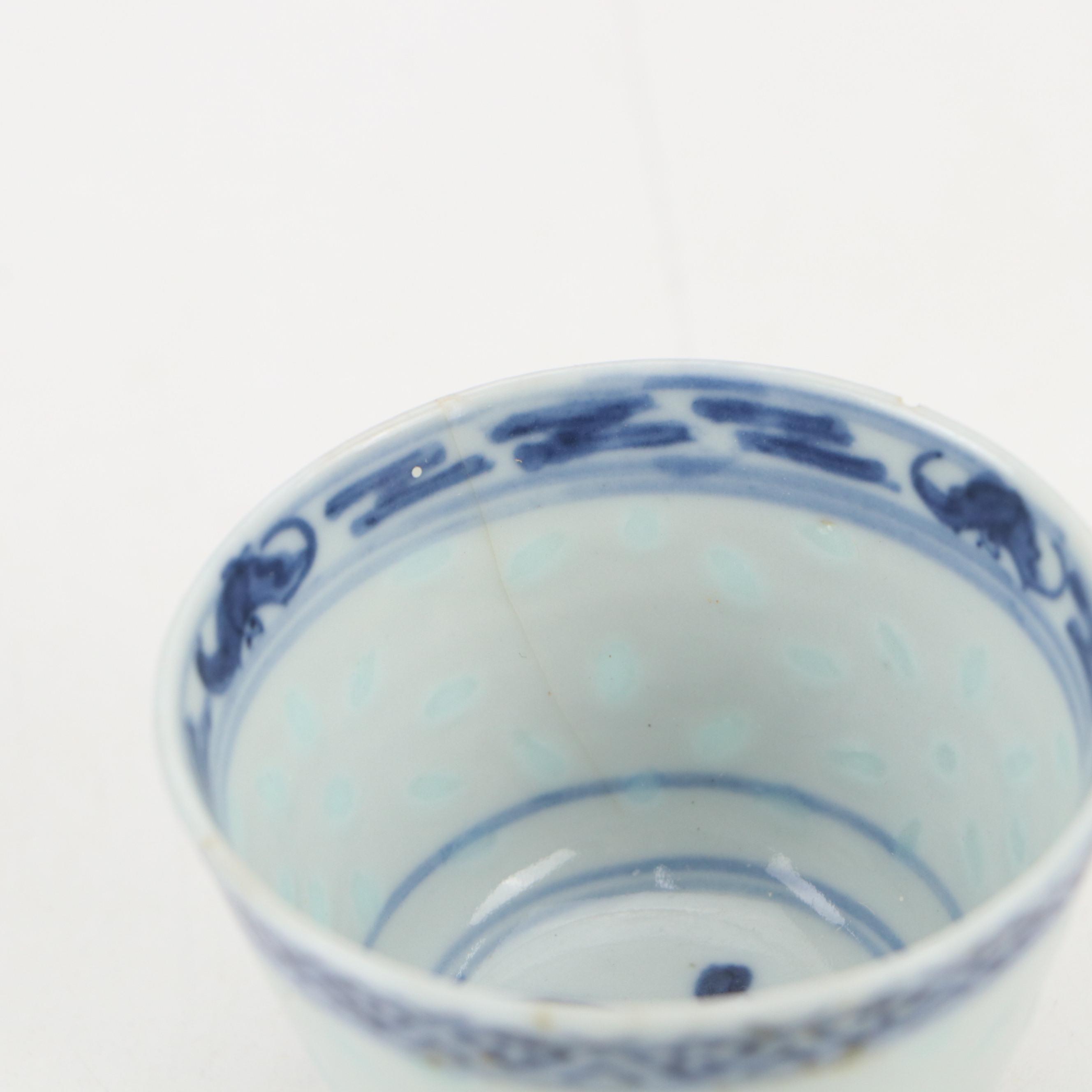 Japanese Porcelain Arita Bowls with Chinese Plates and Rice Grain Cups