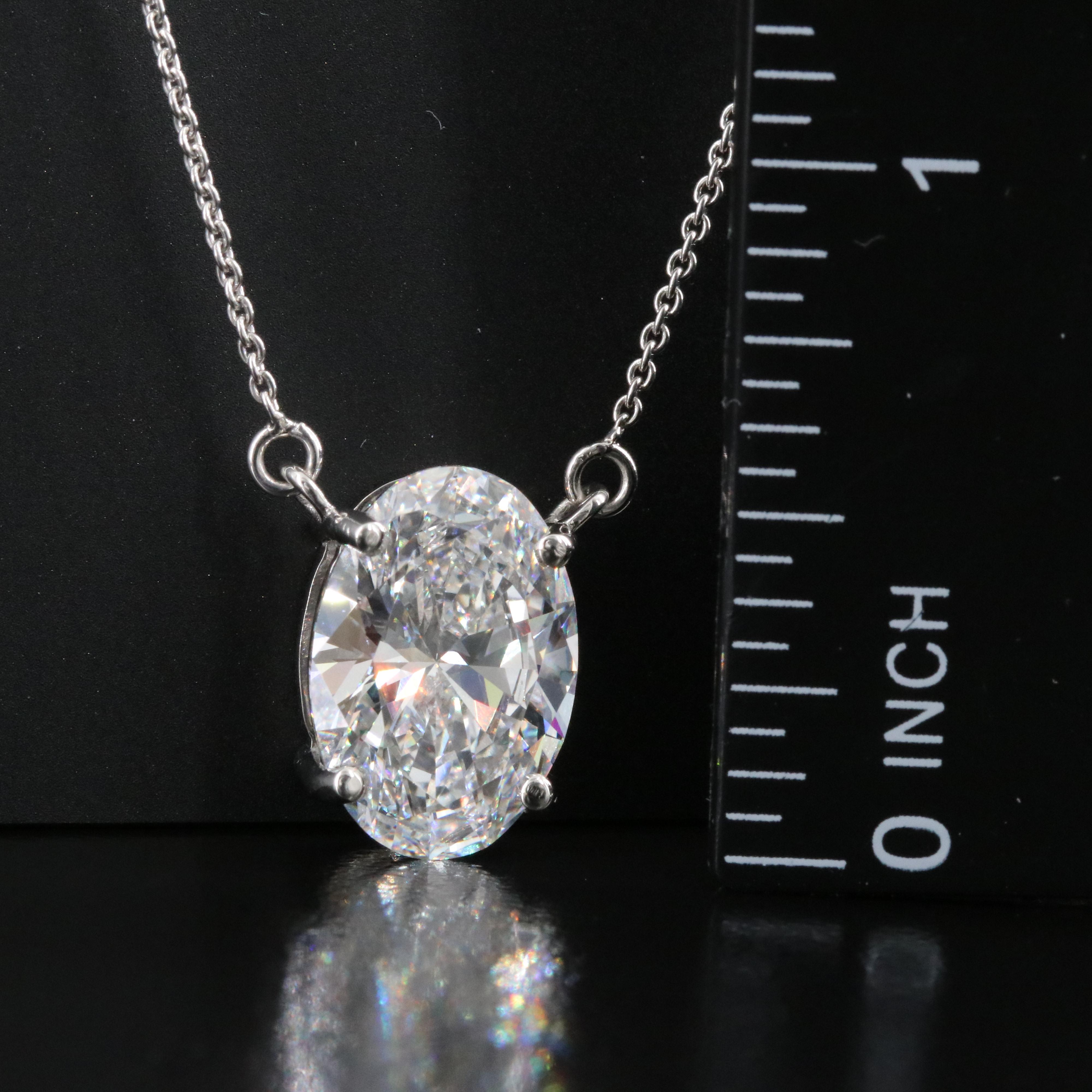 Platinum 5.58 CT Lab Grown Diamond Solitaire Necklace with IGI Report