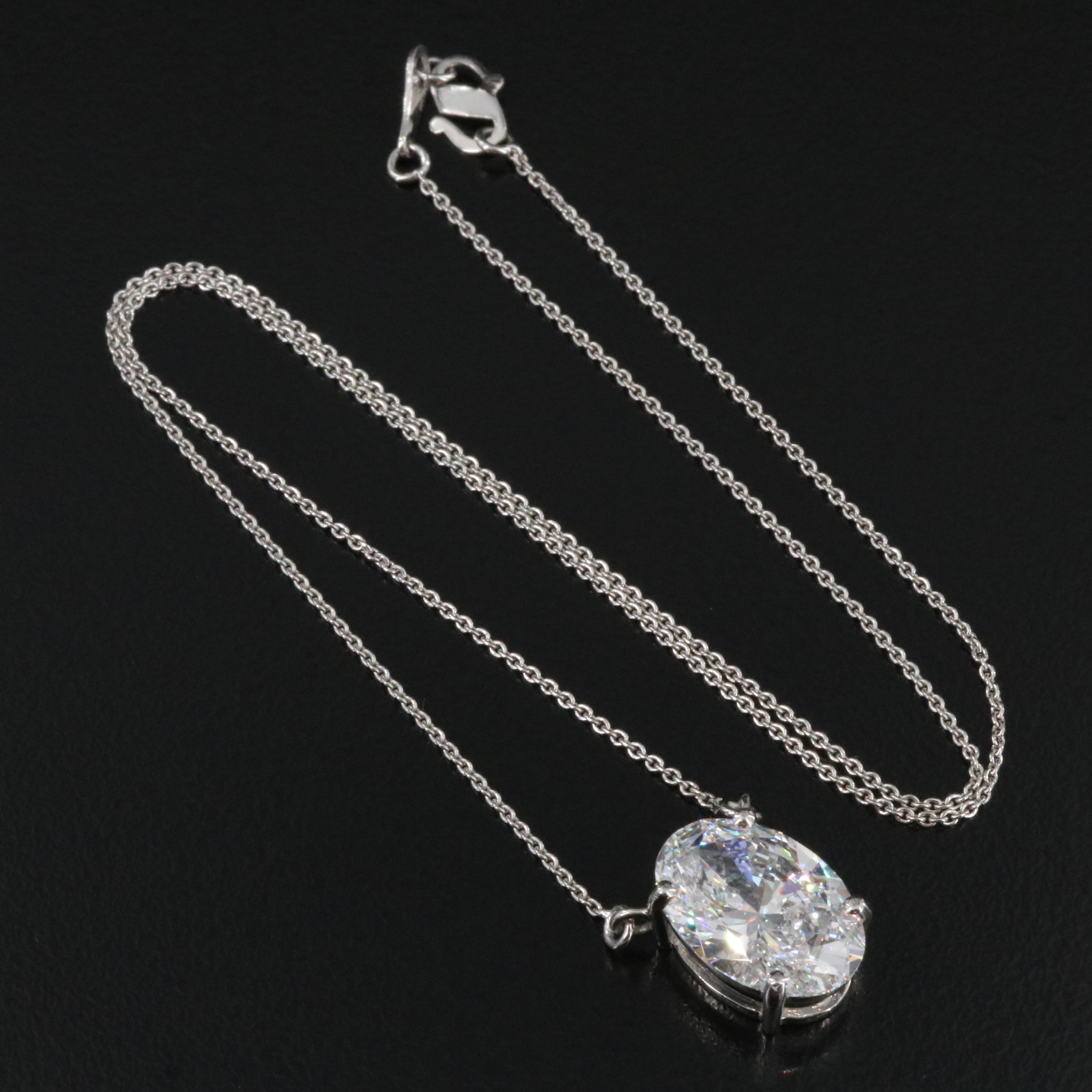 Platinum 5.58 CT Lab Grown Diamond Solitaire Necklace with IGI Report