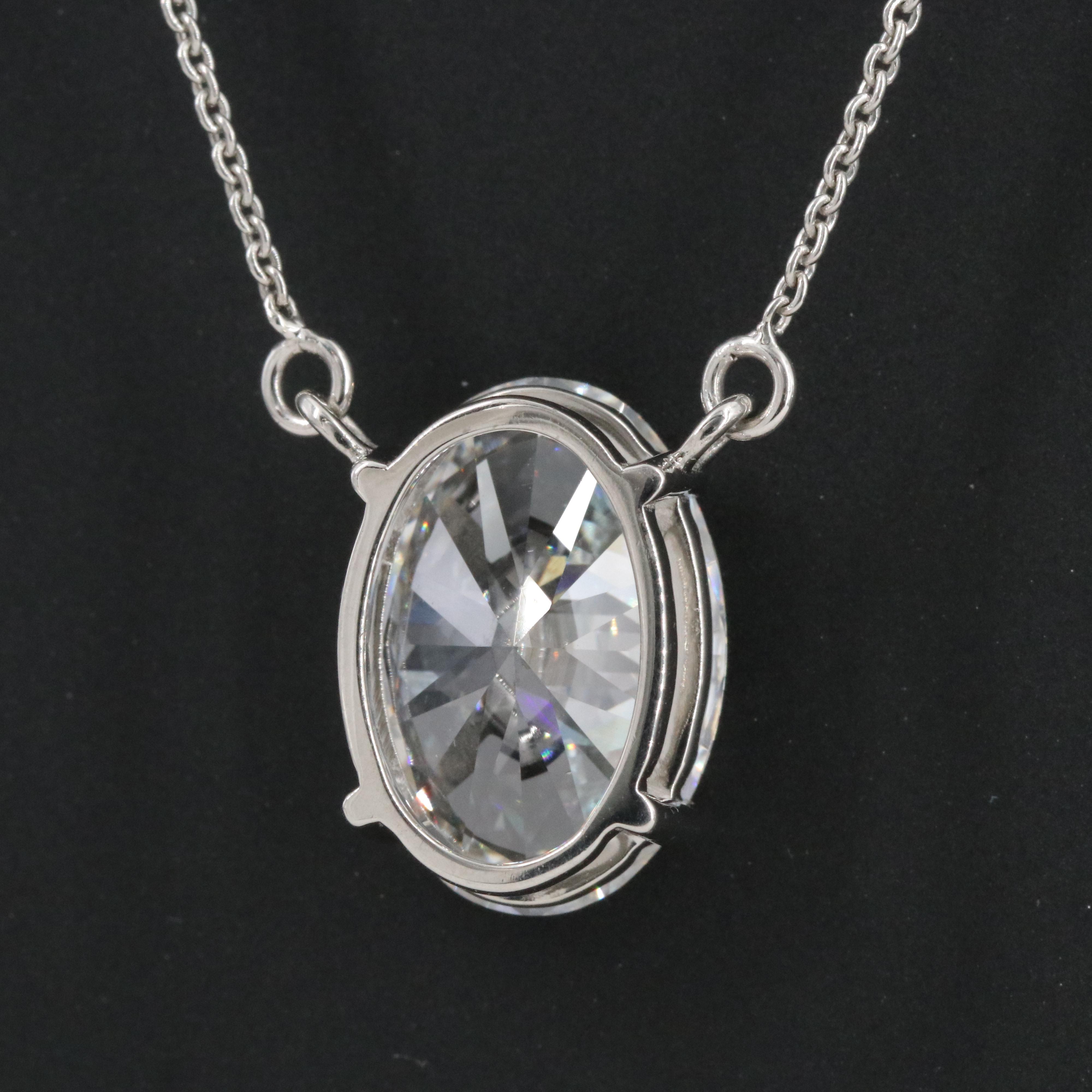 Platinum 5.58 CT Lab Grown Diamond Solitaire Necklace with IGI Report