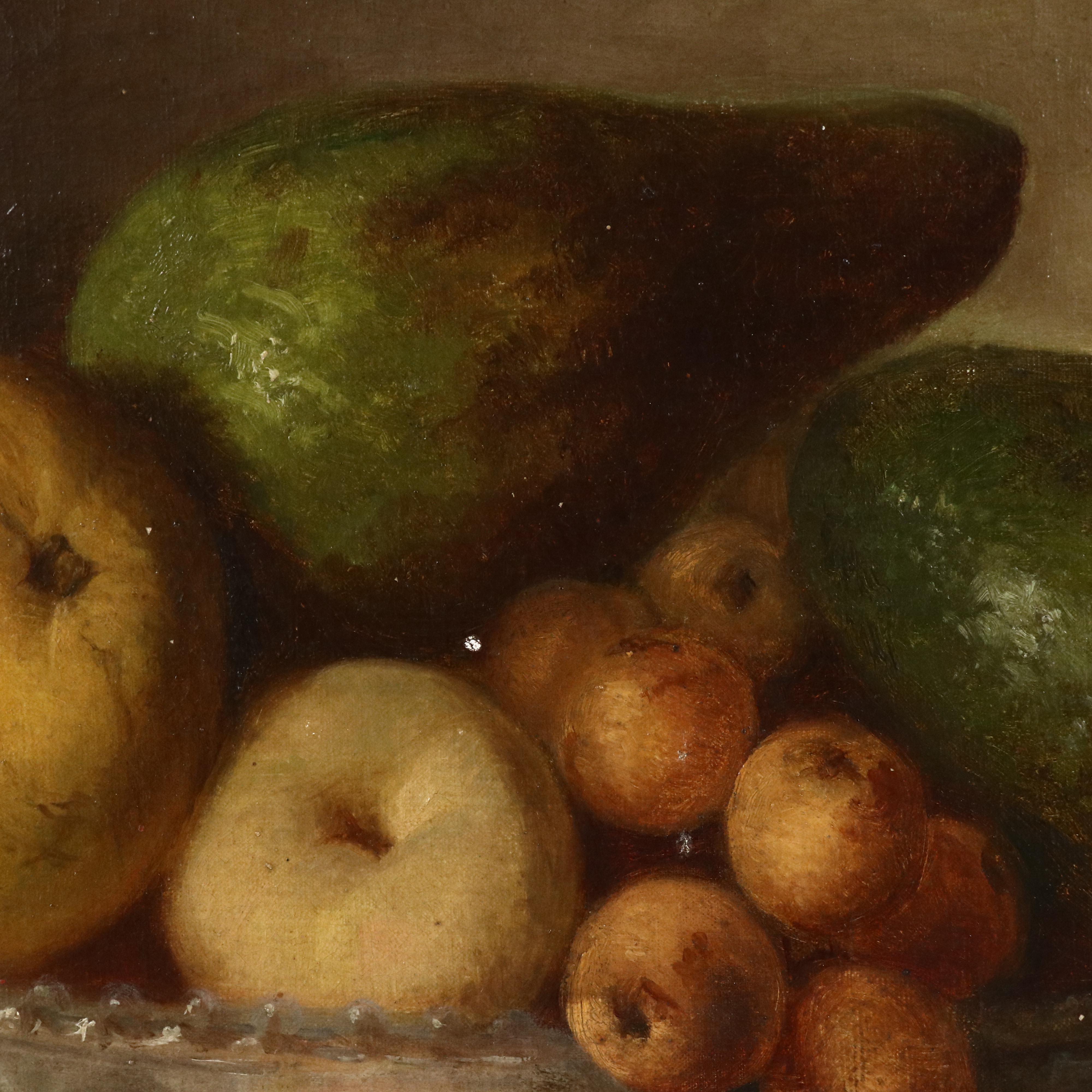 Fruit Still Life Oil Painting, Circa 1900