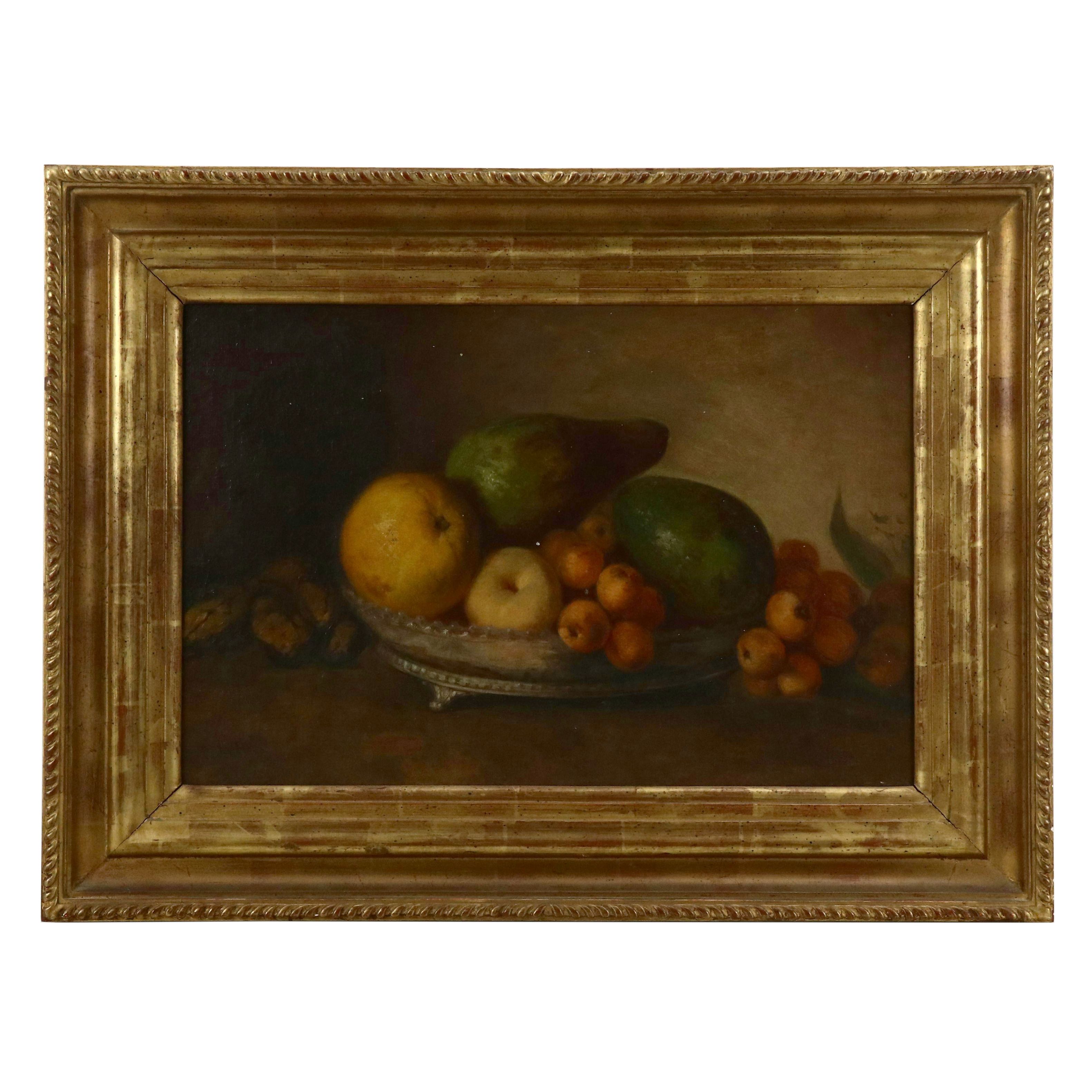 Fruit Still Life Oil Painting, Circa 1900